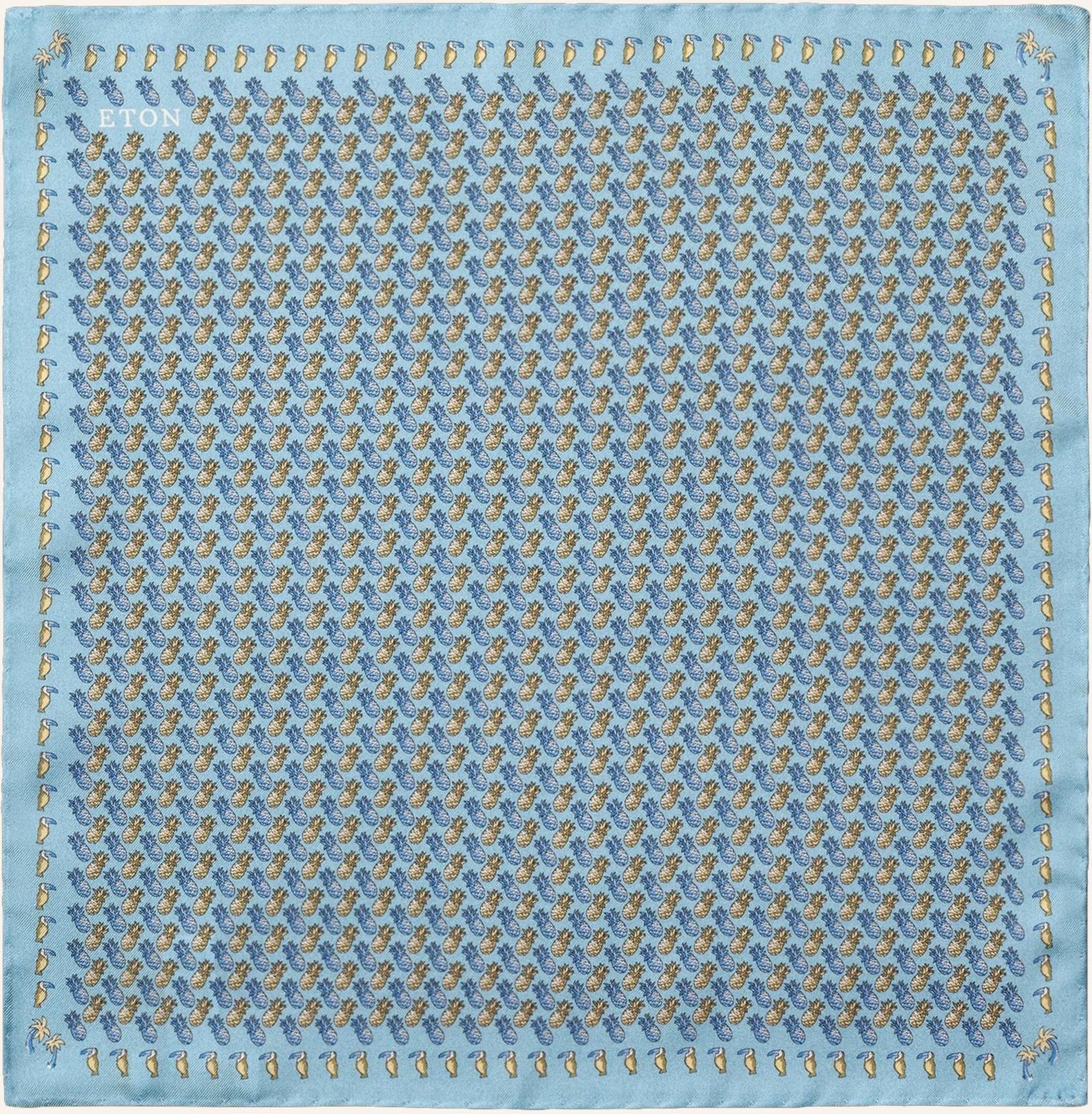 Eton Ananas Silk Twill-Einstecktuch blau