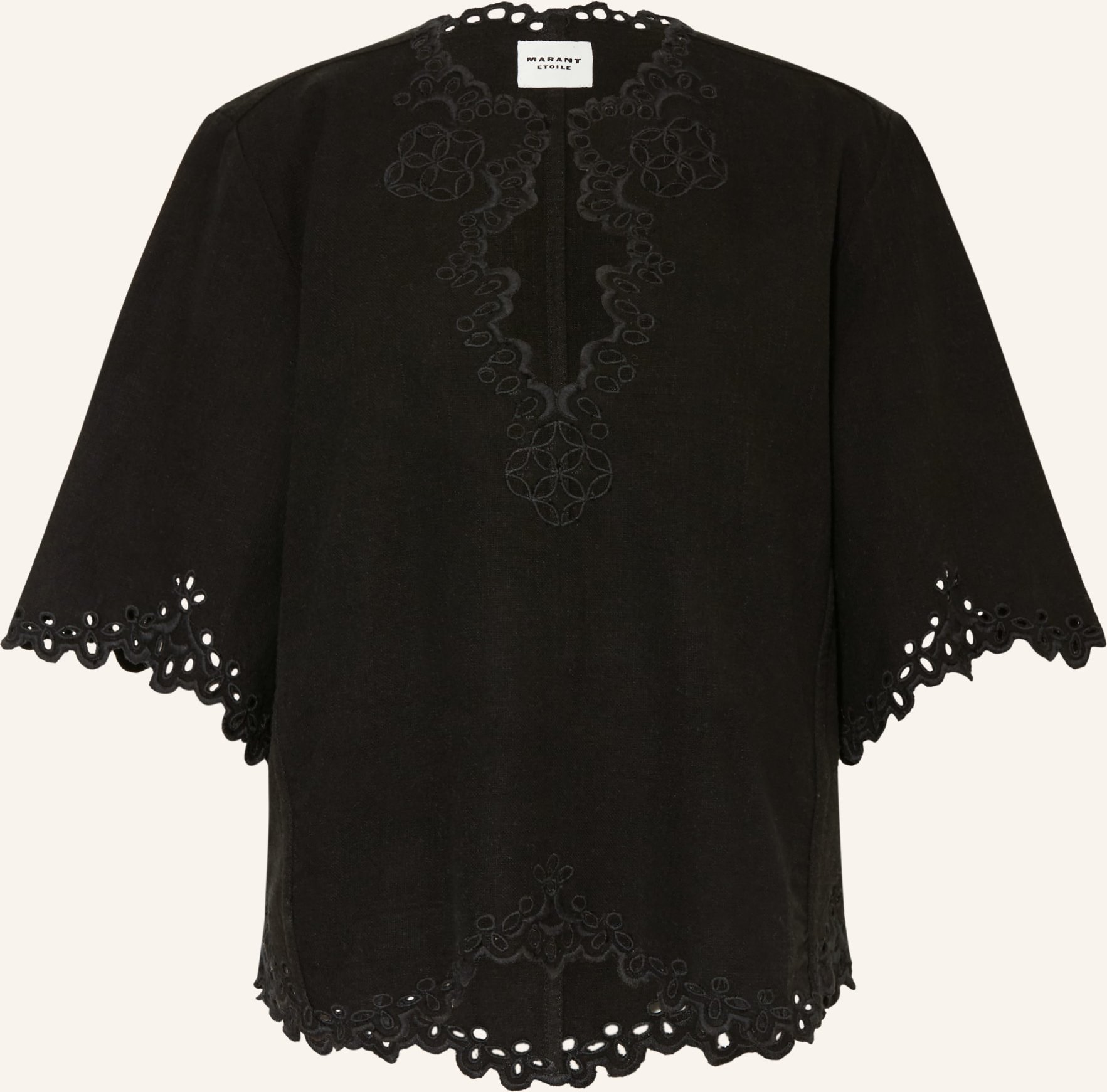 Marant Étoile Blusenshirt Shana Mit Lochspitze Und 3/4-Arm schwarz