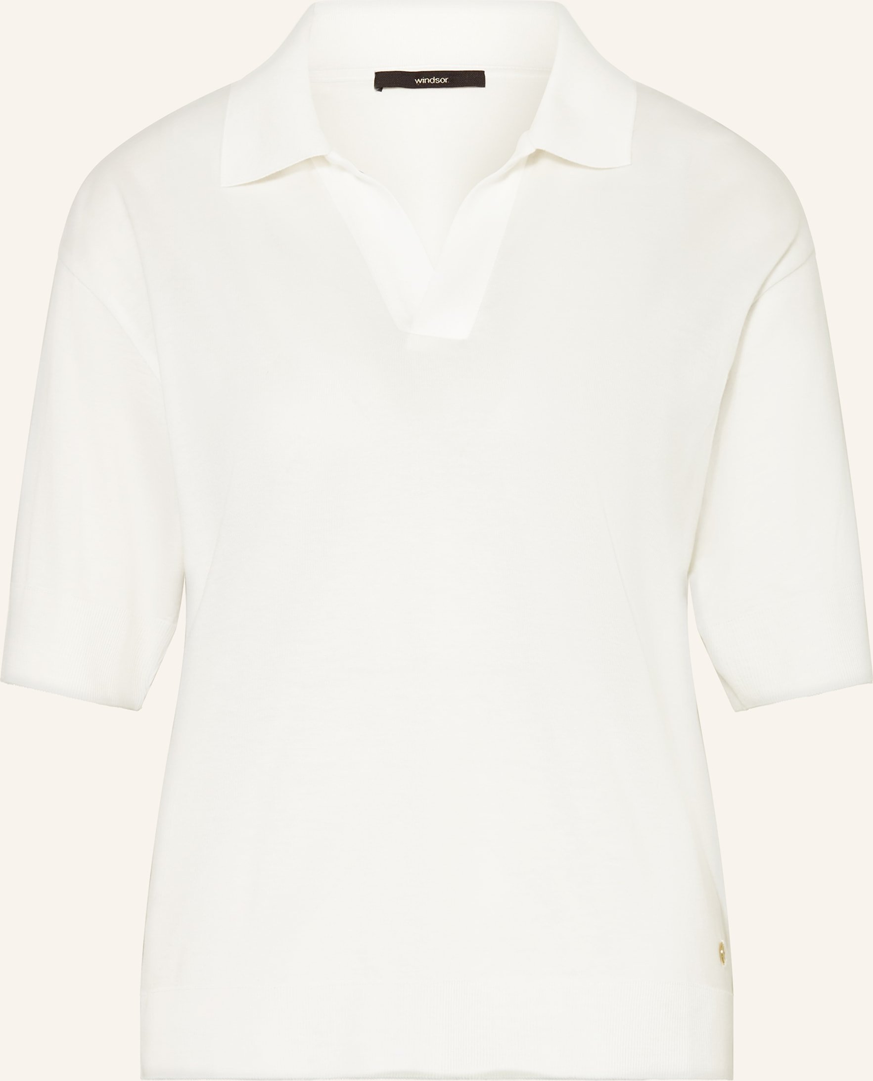 Windsor. Strick-Poloshirt weiss