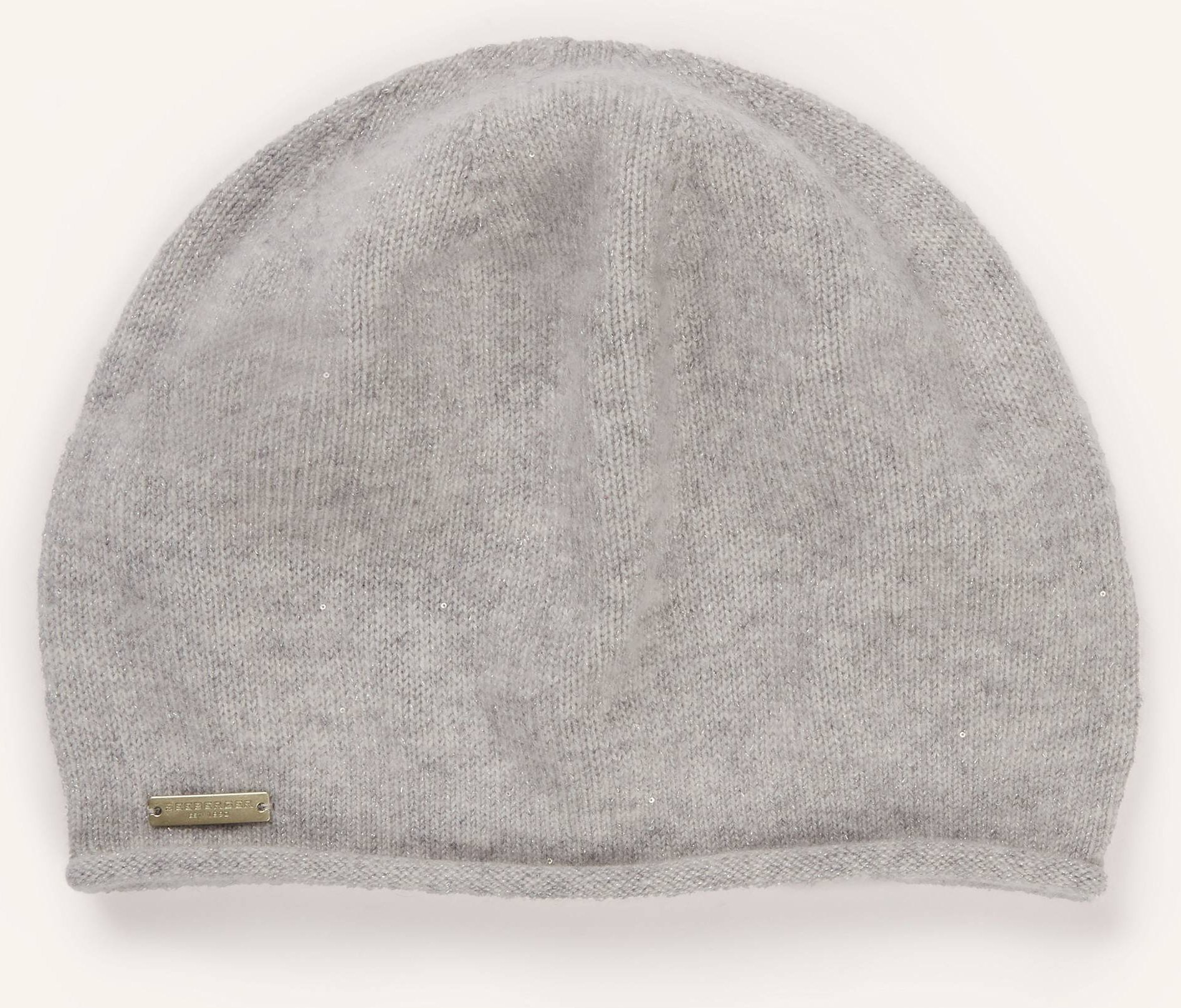Seeberger Cashmere-Mütze Mit Pailletten Und Glitzergarn grau