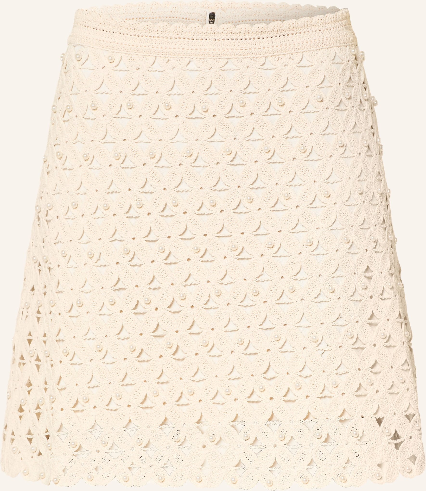 Sandro Häkelrock Mit Schmucksteinen weiss