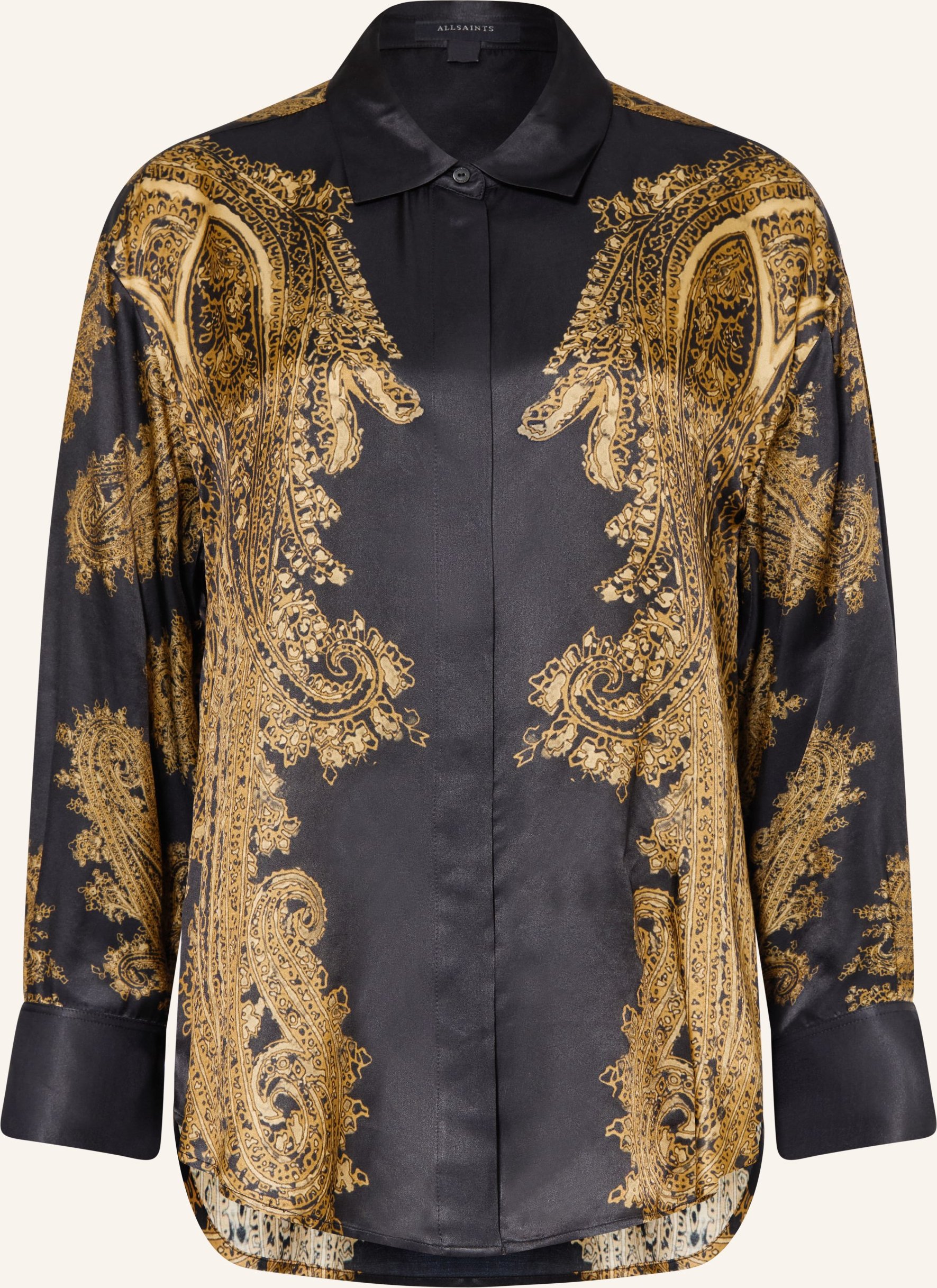 Allsaints Hemdbluse Bernie Mit Seide schwarz