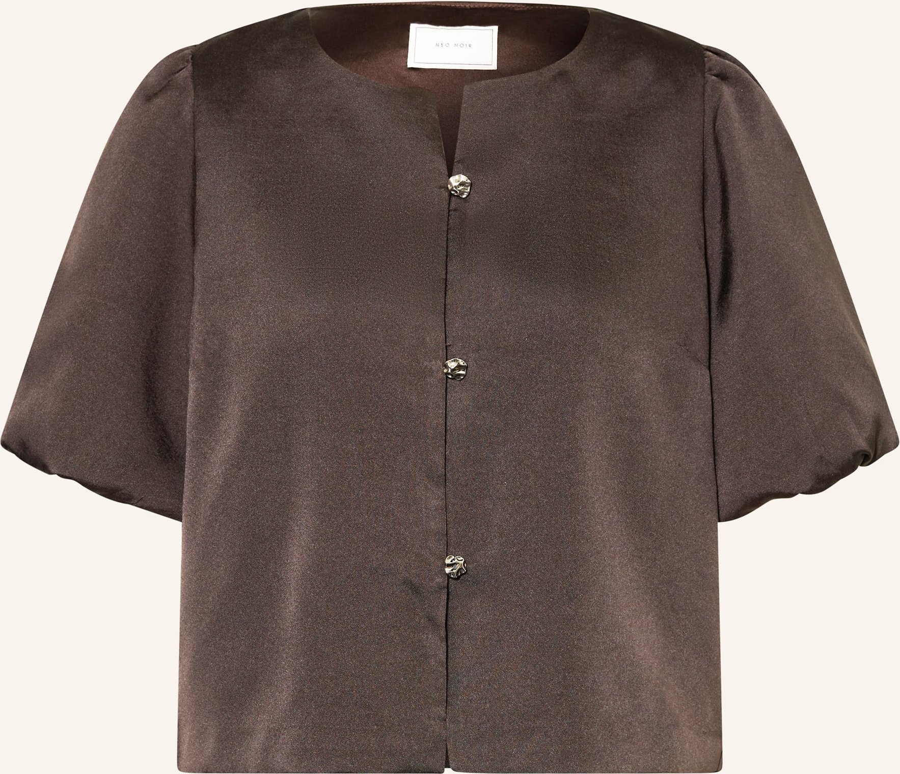 Neo Noir Blusenshirt Aisa Aus Satin braun