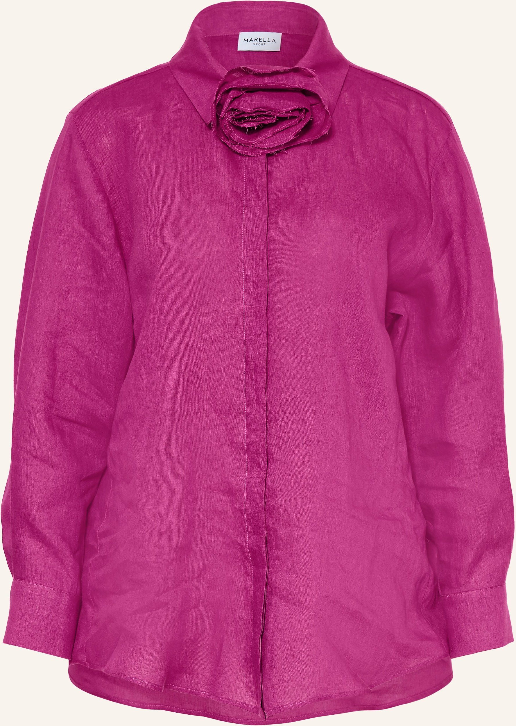Marella Leinenbluse Mlseditore Mit Abnehmbarer Schluppe pink