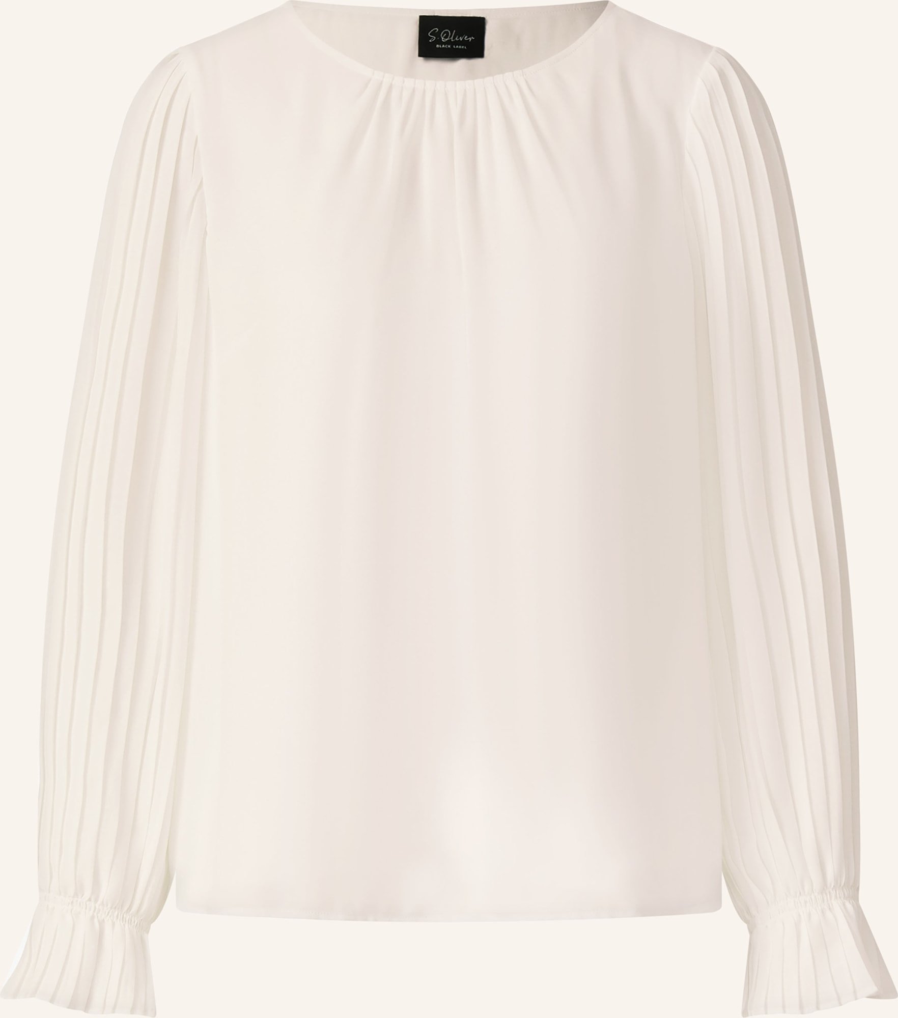 S.Oliver Black Label Blusenshirt Mit Plissees weiss