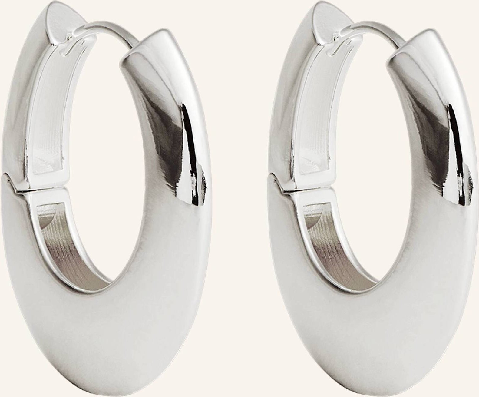 Pompidou Creolen Maxi Pebbles Hoops By Glambou silber