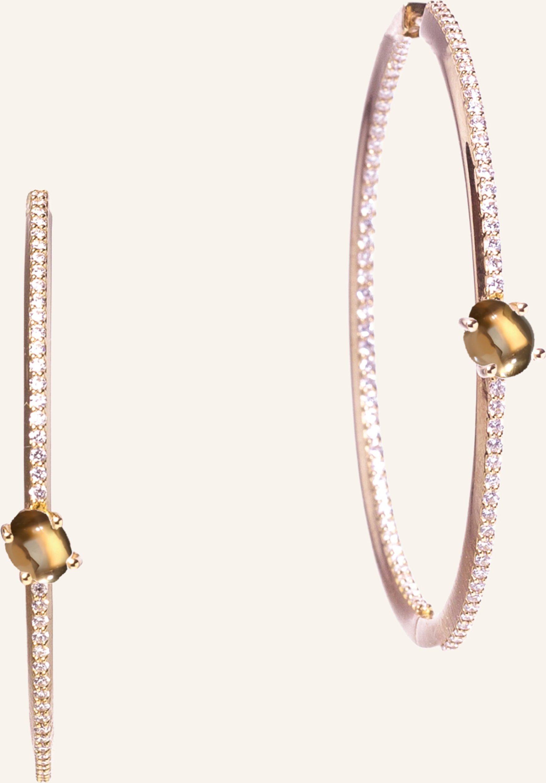 Vieri Ohrring Wolke Rauchquarz Brillant Pavé rosegold