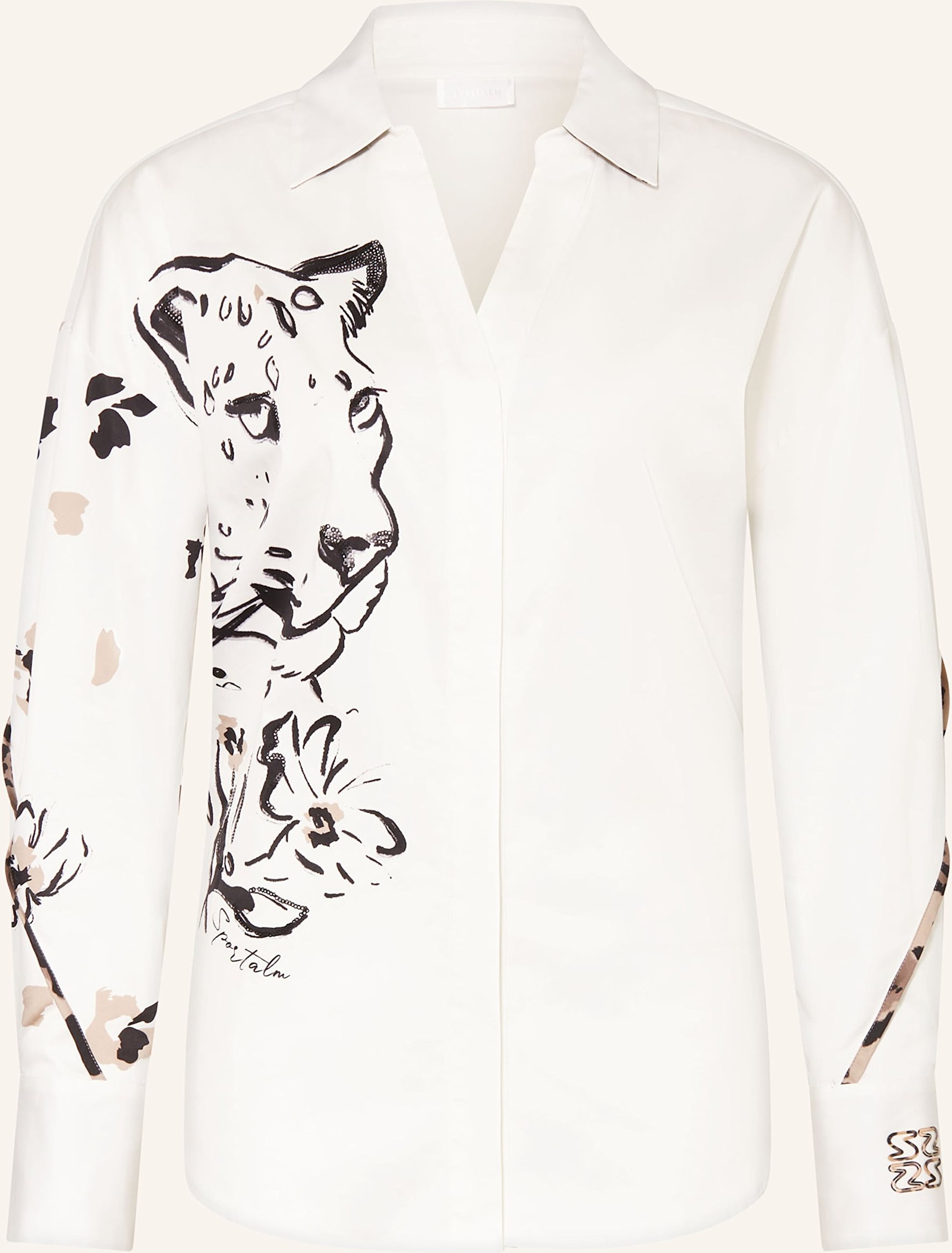 Sportalm Hemdbluse Mit Pailletten weiss