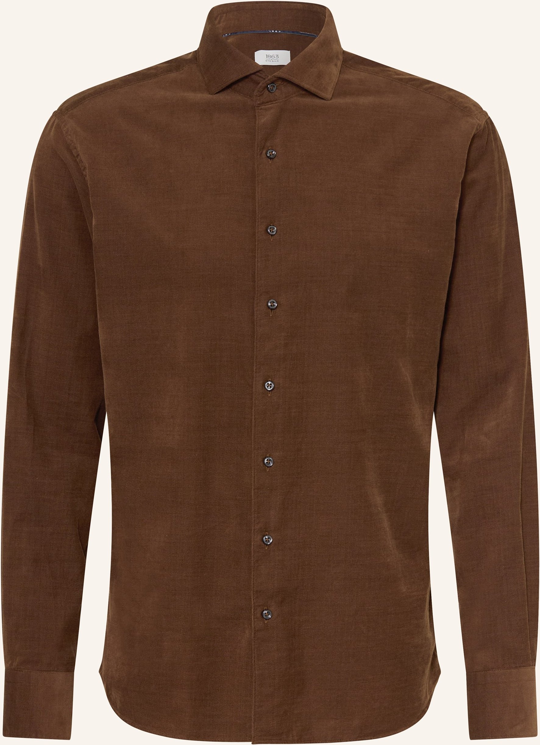 1863 By Eterna Cordhemd Modern Fit beige