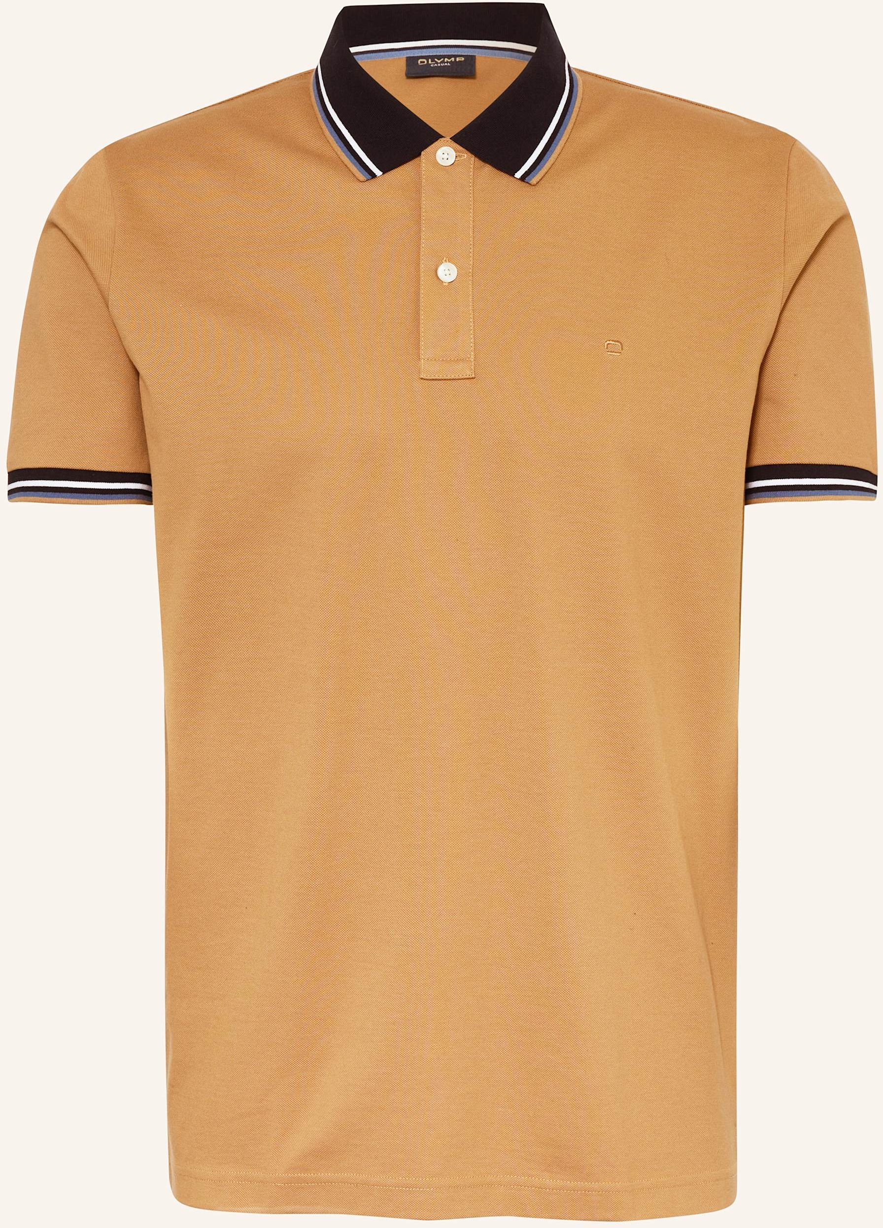Olymp Piqué-Poloshirt Casual Fit braun