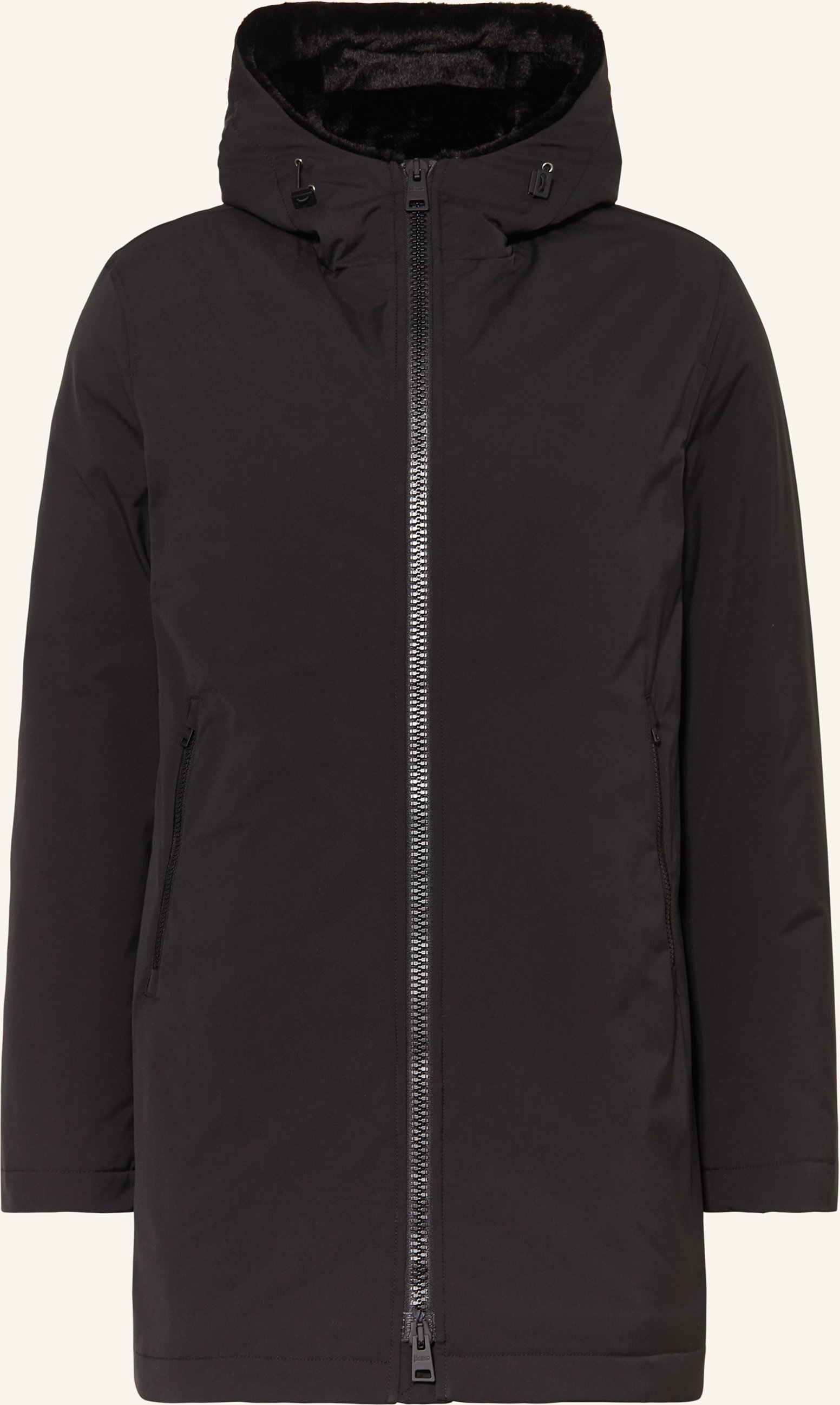 Herno Parka Mit Kunstfell schwarz