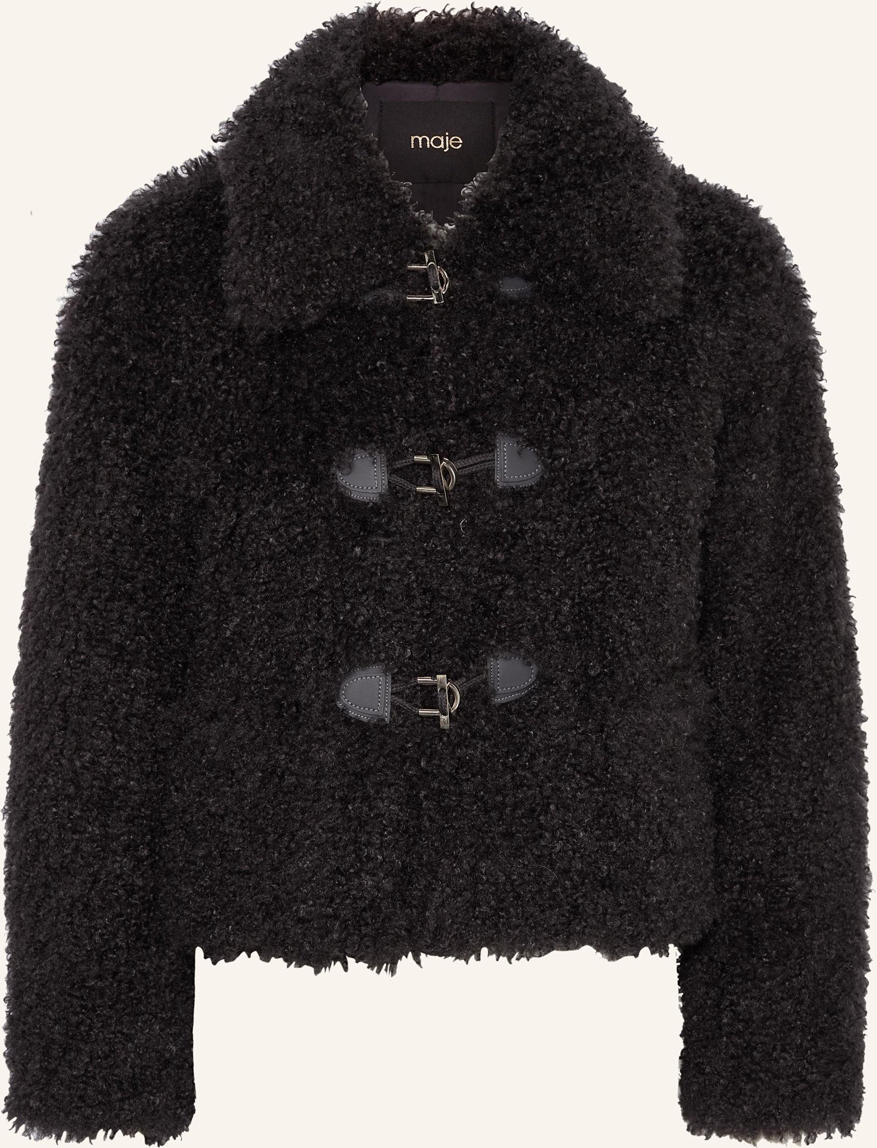 Maje Teddyfell-Jacke grau