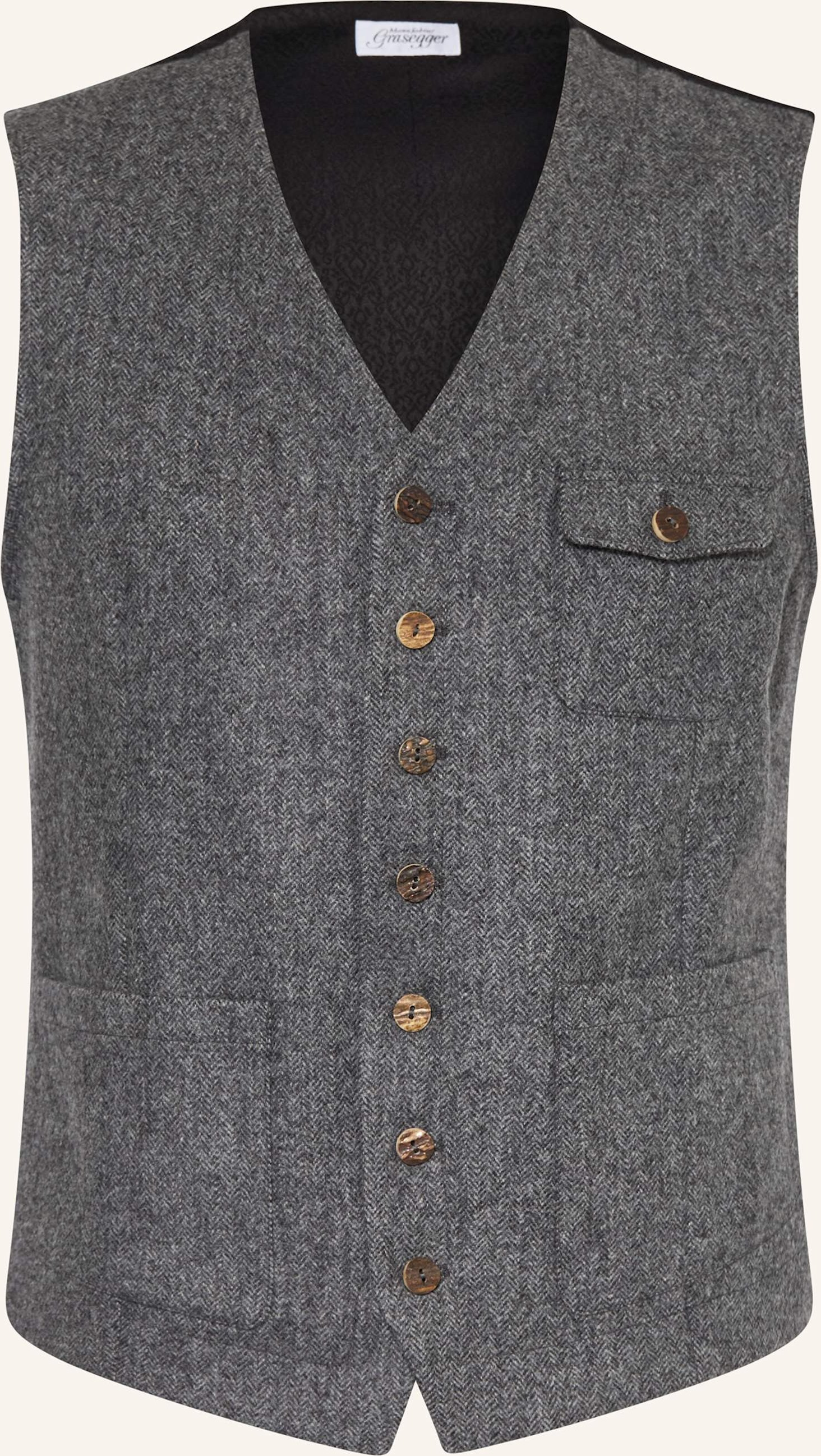 Thumbnail - Grasegger Anzugweste Wum Extra Slim Fit grau