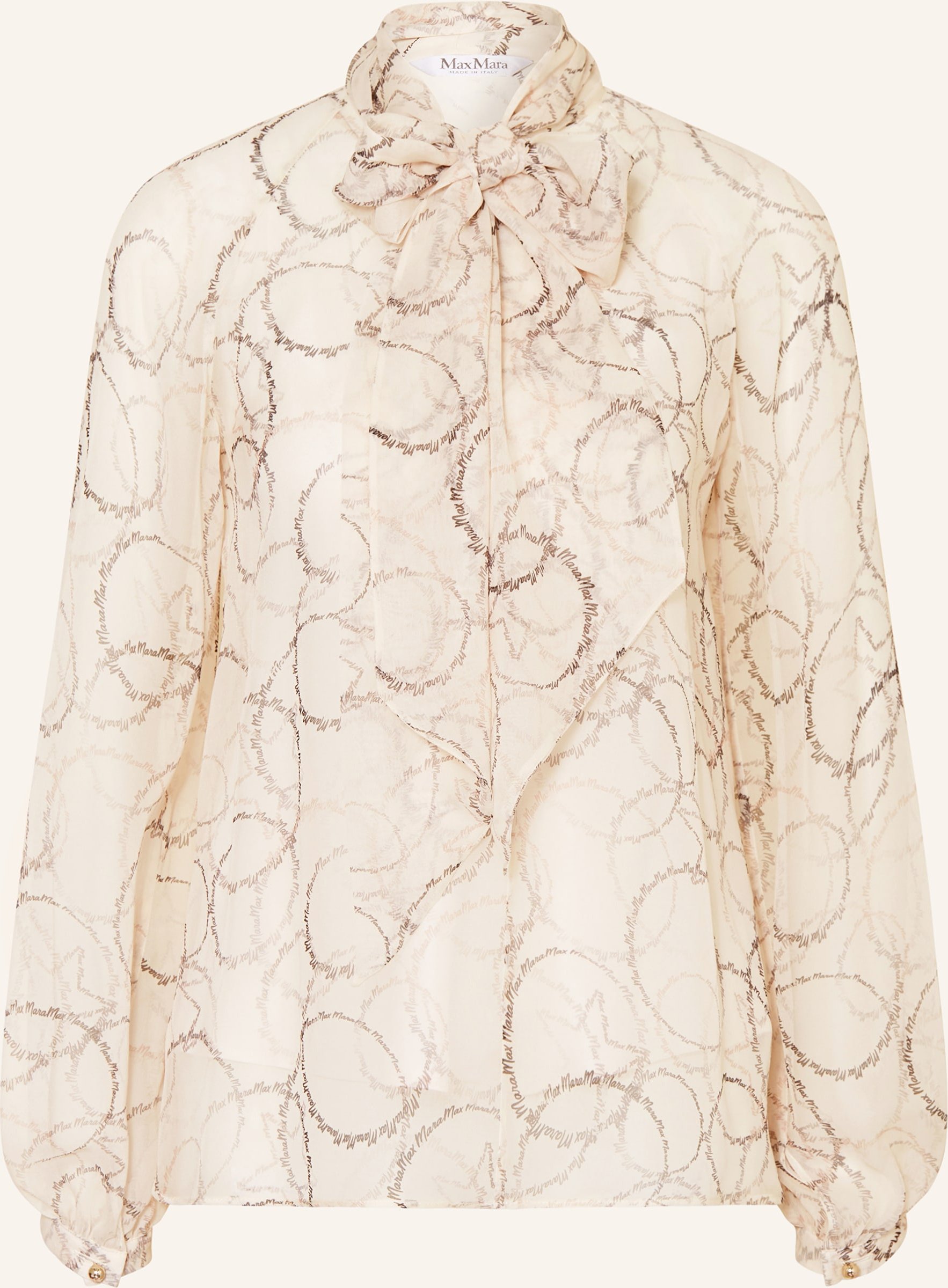 Thumbnail - Max Mara Schluppenbluse Faenza Aus Seide weiss