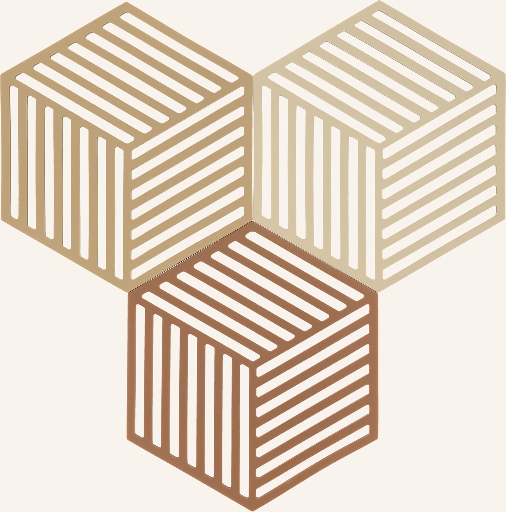 Zone Denmark 3er-Set Untersetzer Hexagon beige
