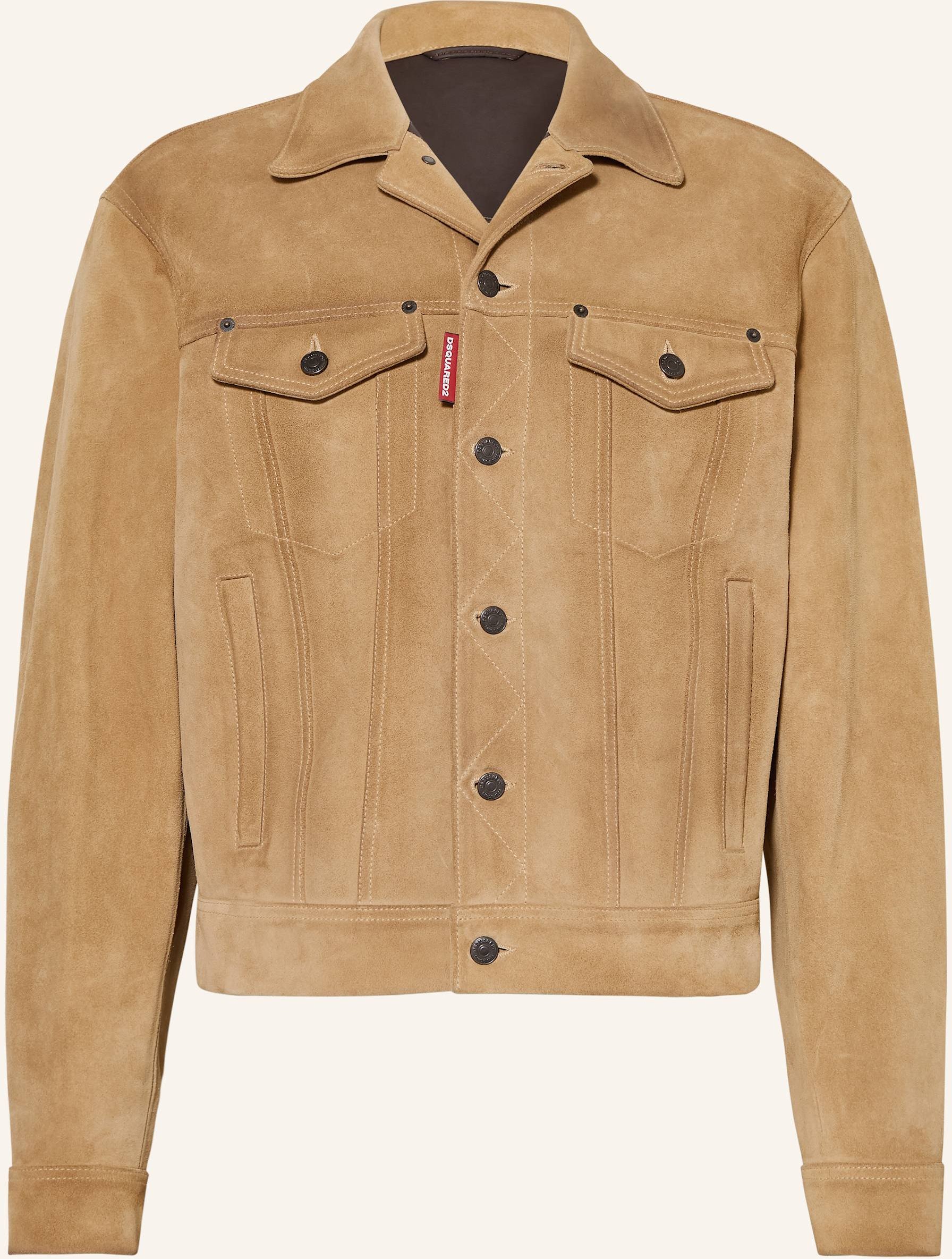 Thumbnail - dsquared2 Lederjacke Jean beige