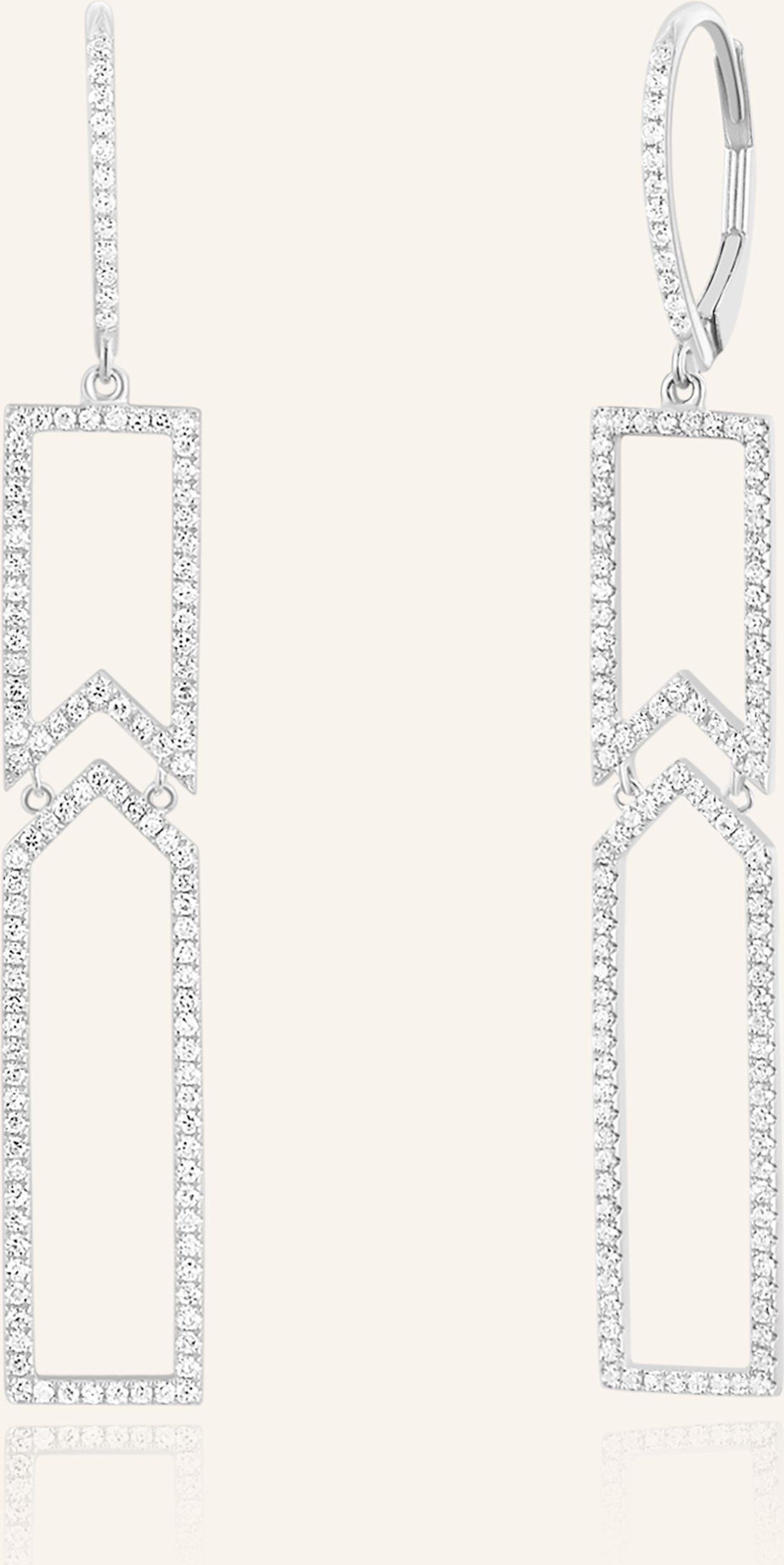 Leaf Ohrhänger Unique Aus 18 Karat Weißgold Mit Diamanten silber