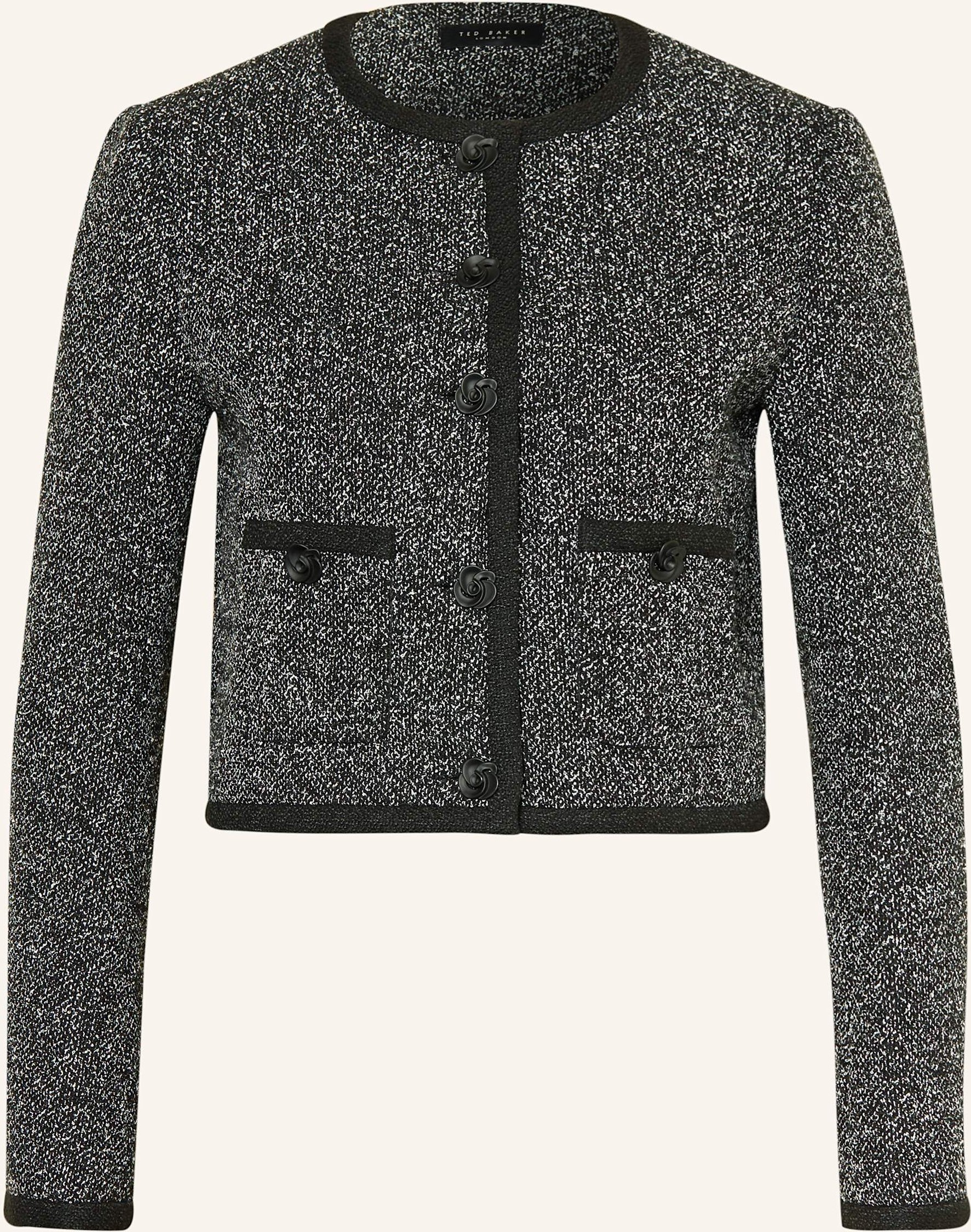 Ted Baker Bouclé-Jacke Ekaa schwarz