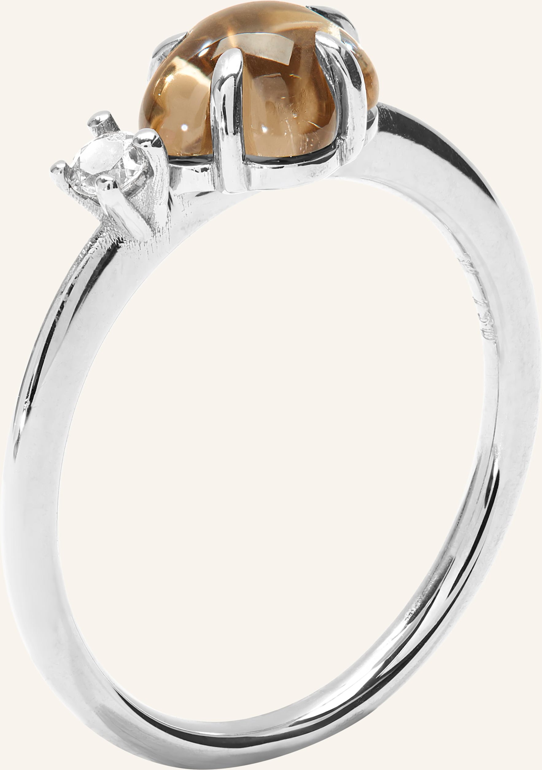 Vieri Ring Wolke Rauchquarz Brillant Mittelgroß silber