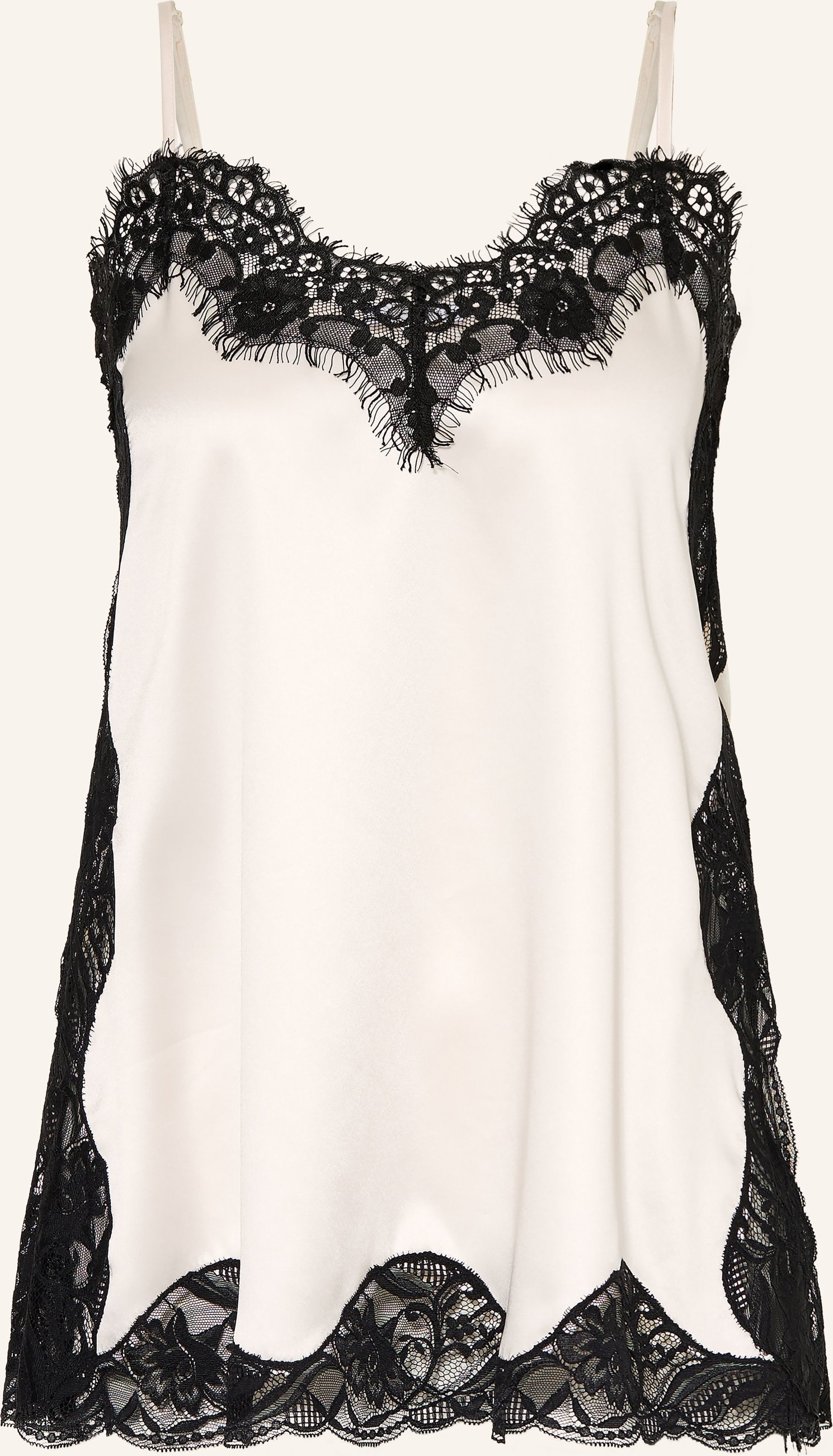 Mrs & Hugs Satintop Mit Spitze weiss