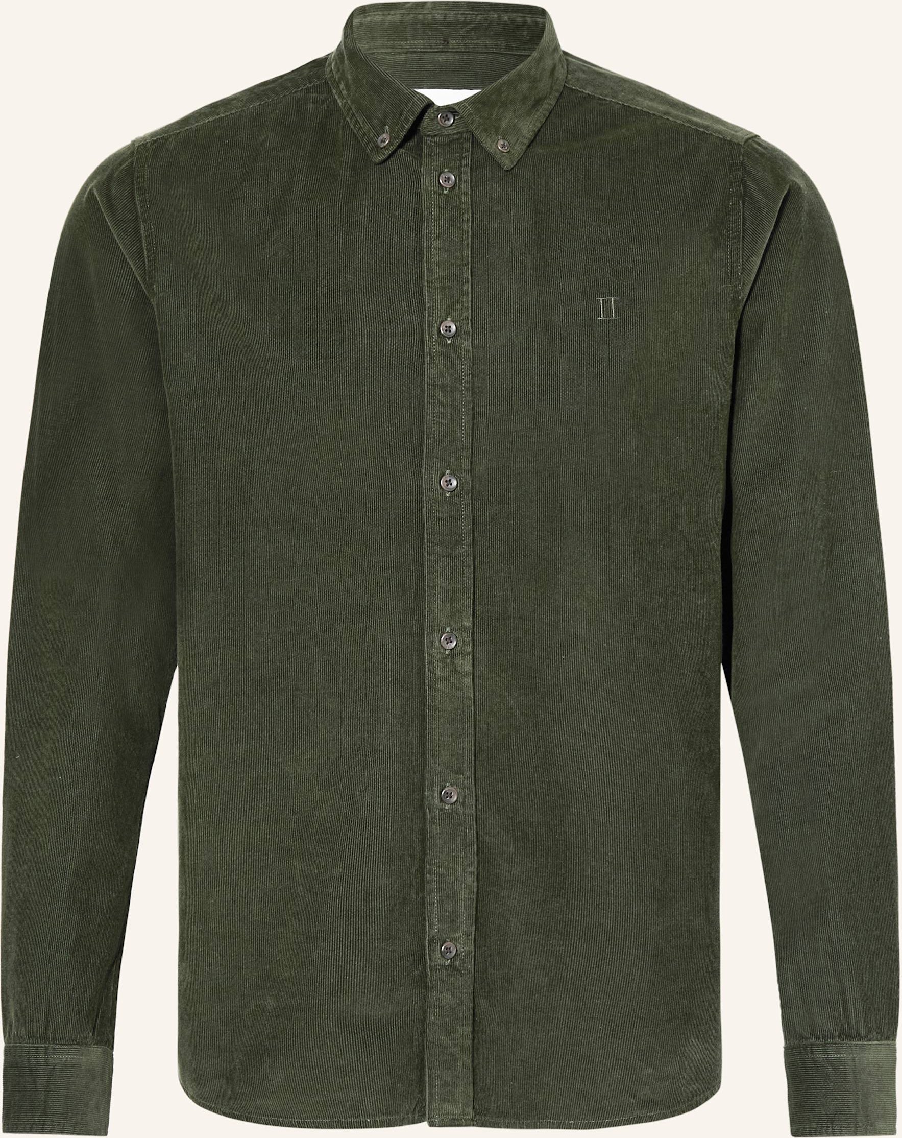 Les Deux Cordhemd Konrad Regular Fit gruen