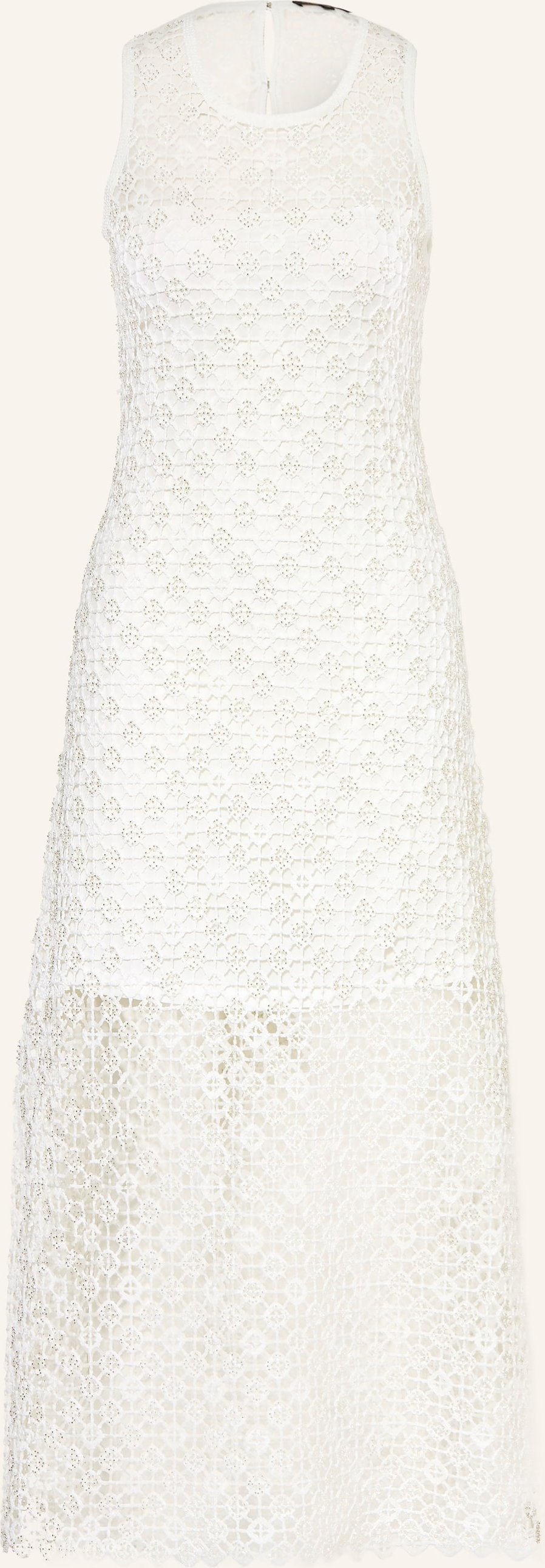 Maje Häkelkleid Mit Schmuckperlen weiss