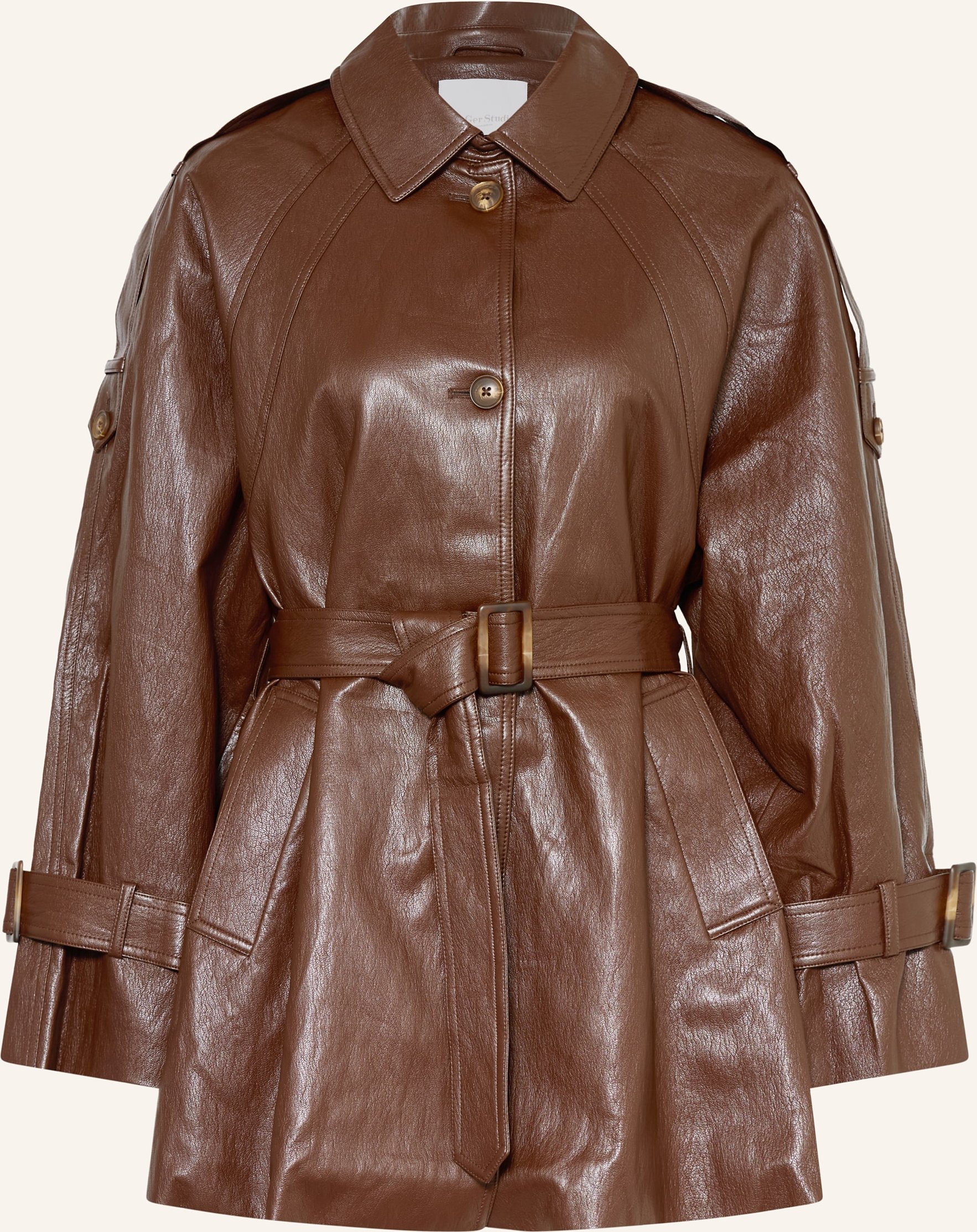 Leger Studio Jacke In Lederoptik braun
