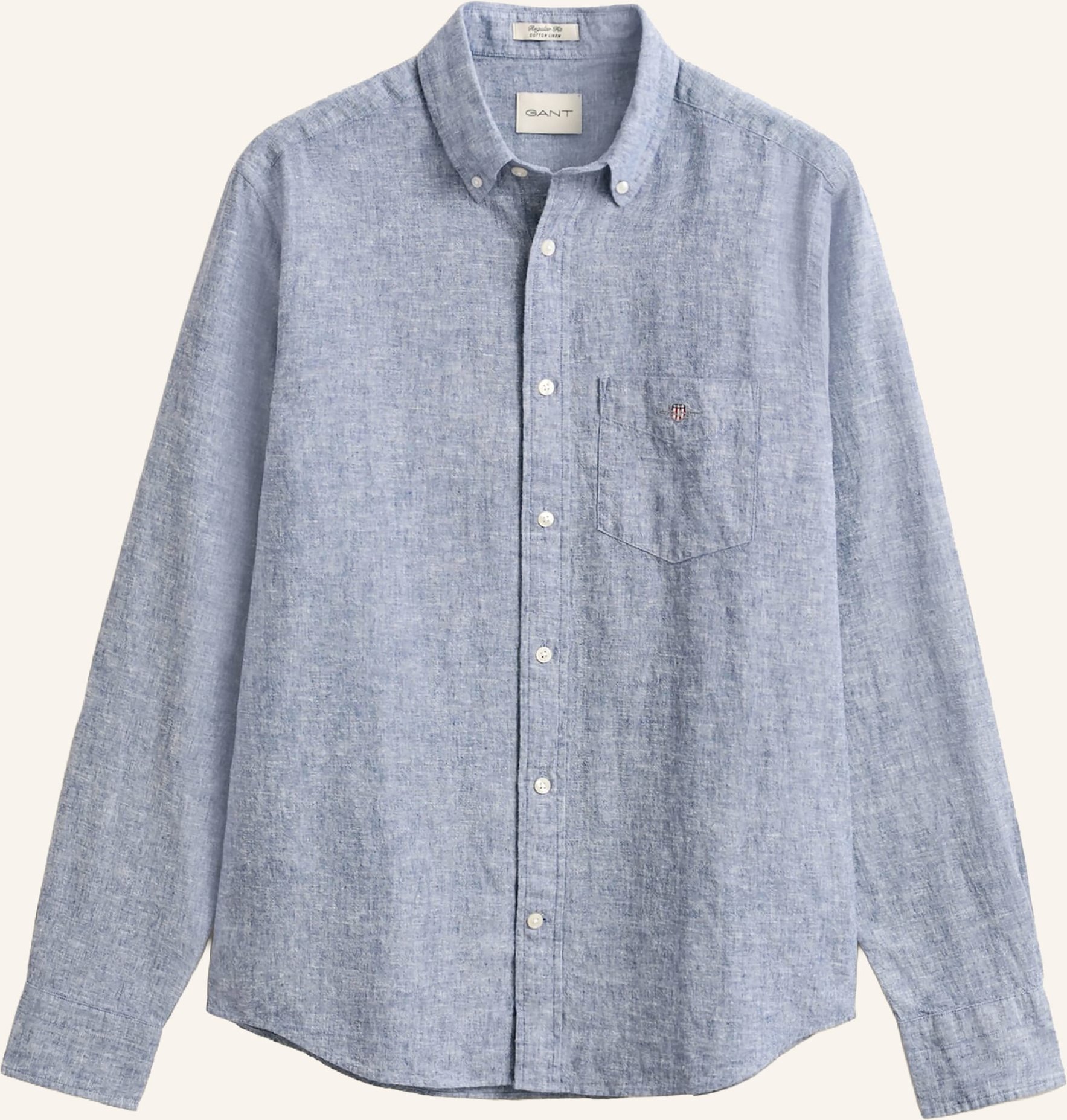 Gant Hemd Regular Fit Mit Leinen blau