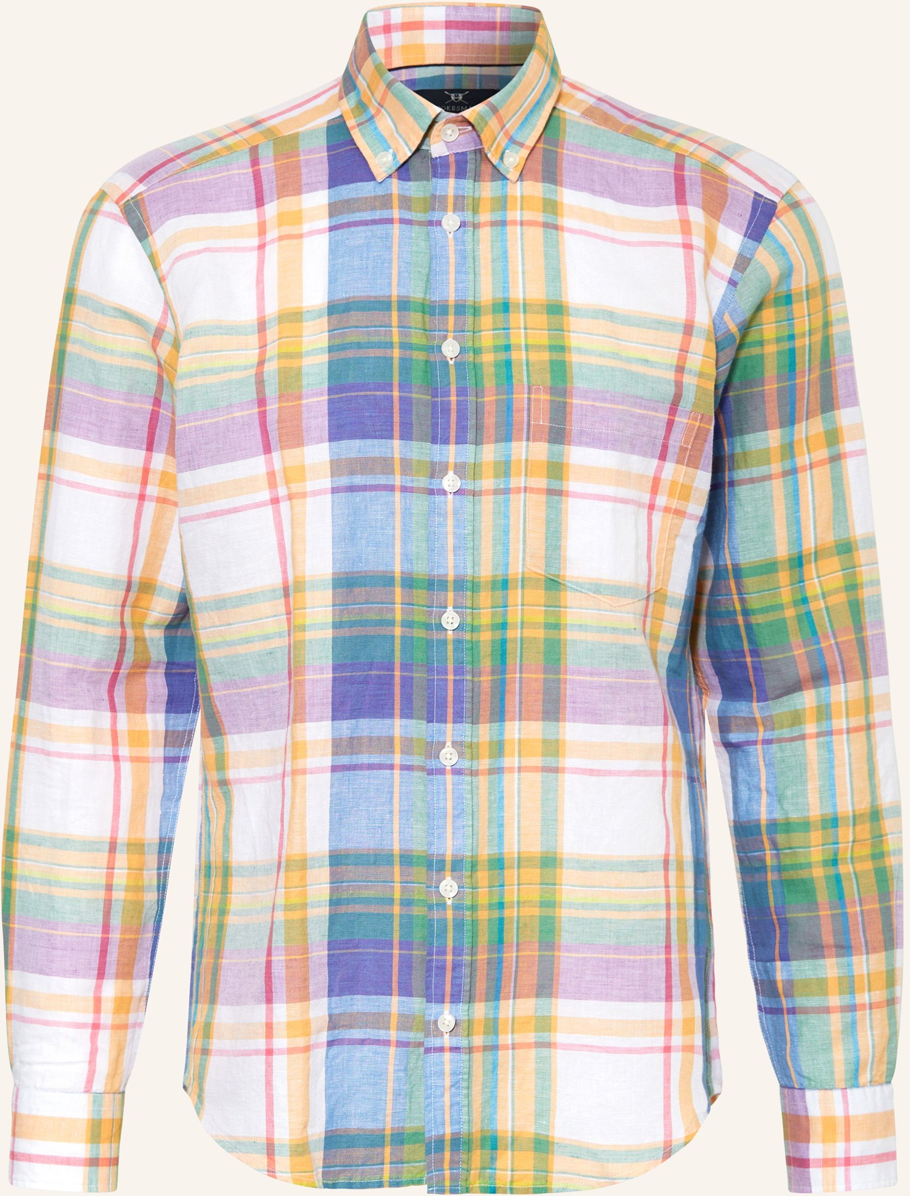 Strokesman's Hemd Regular Fit Mit Leinen blau