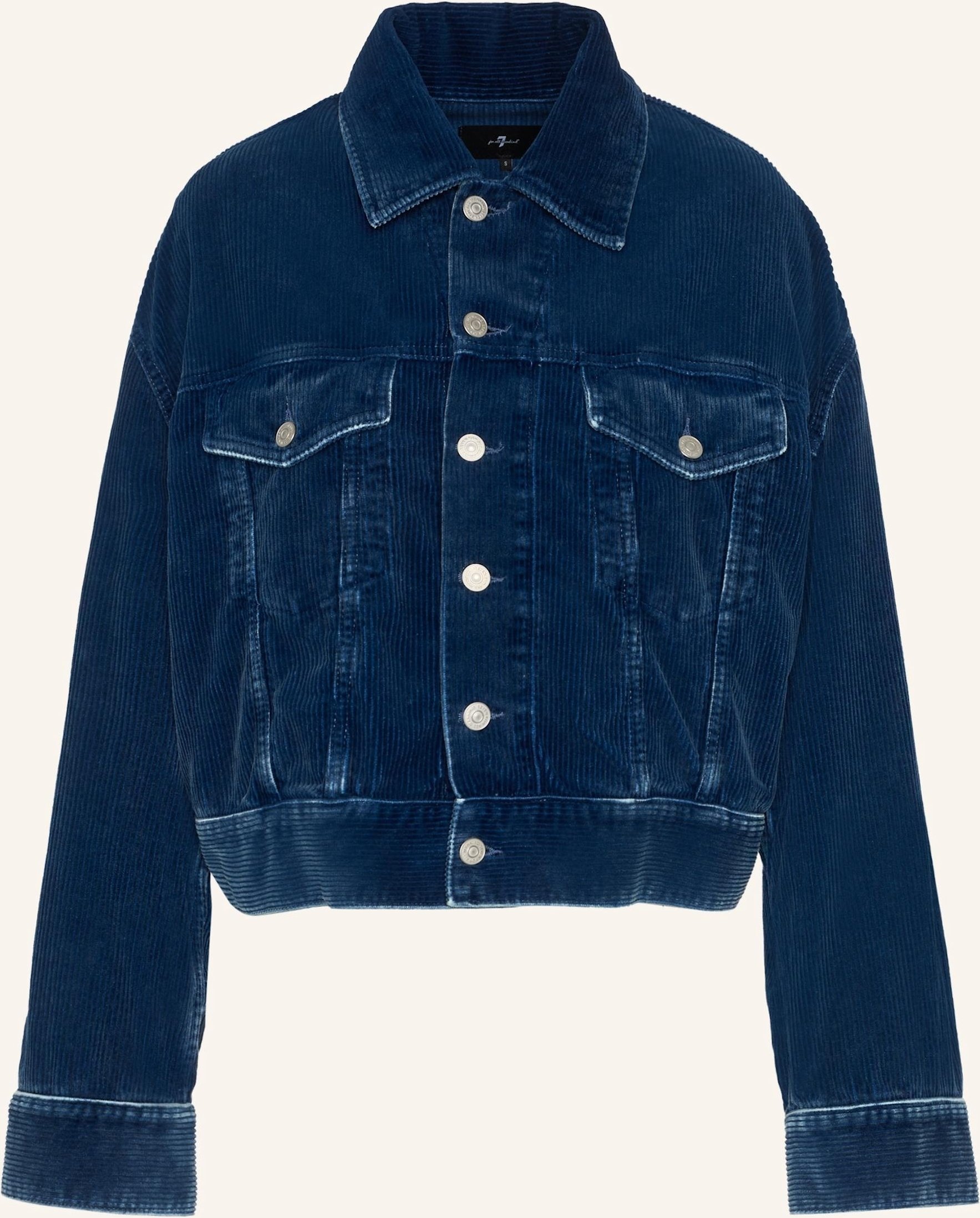 7 For All Mankind Outerwear Oli Cropped Trucker blau