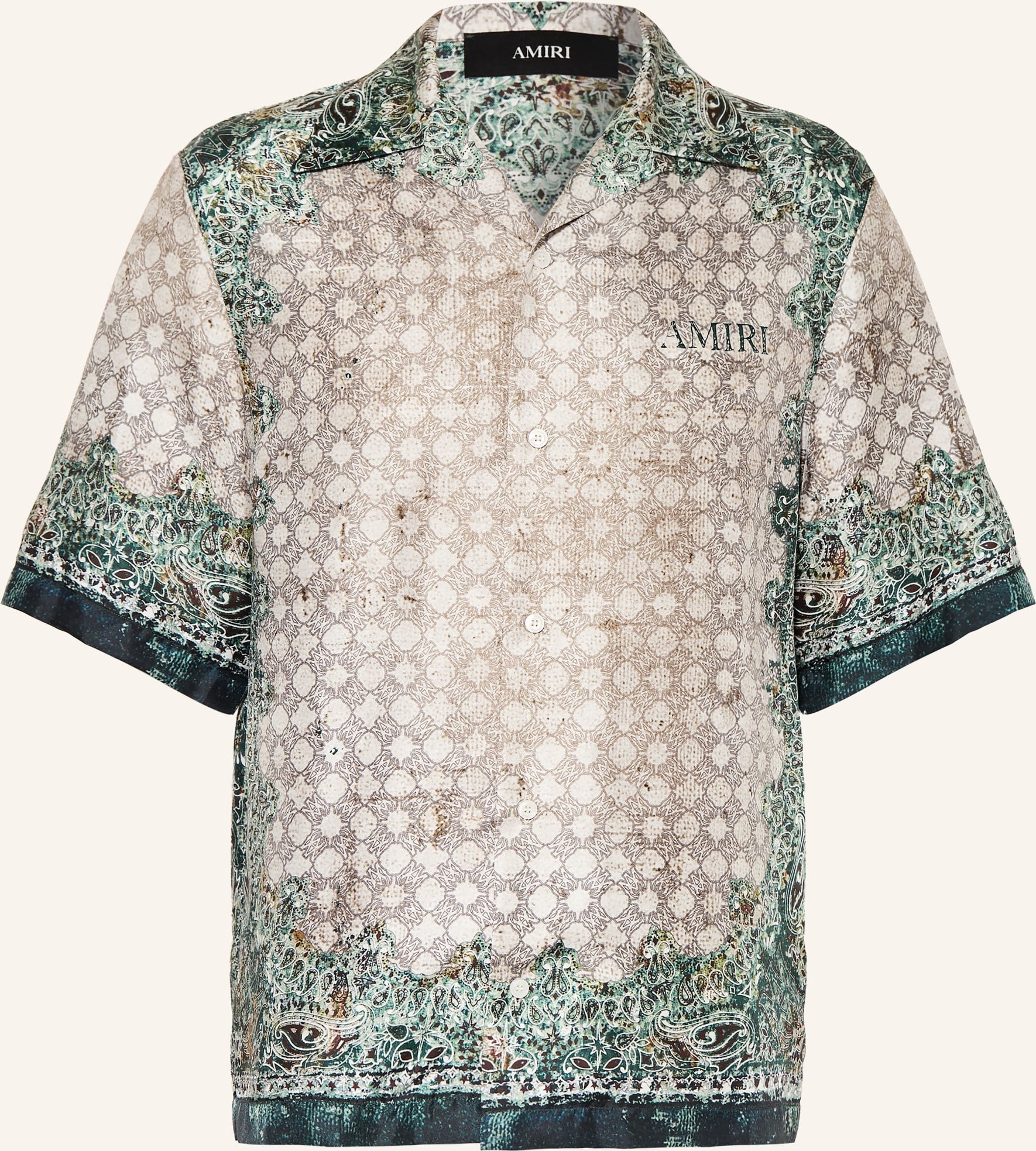 Amiri Resorthemd Comfort Fit Aus Seide gruen
