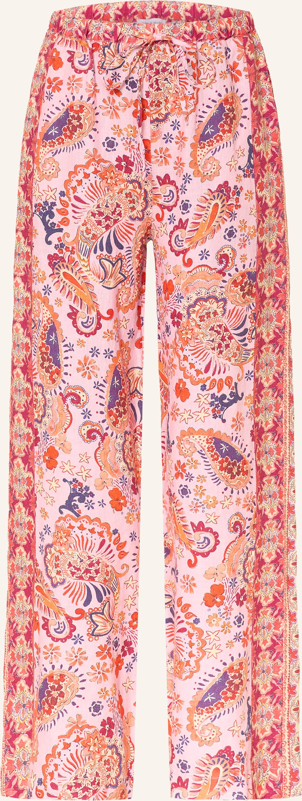 Mrs & Hugs Marlenehose Aus Leinen rot