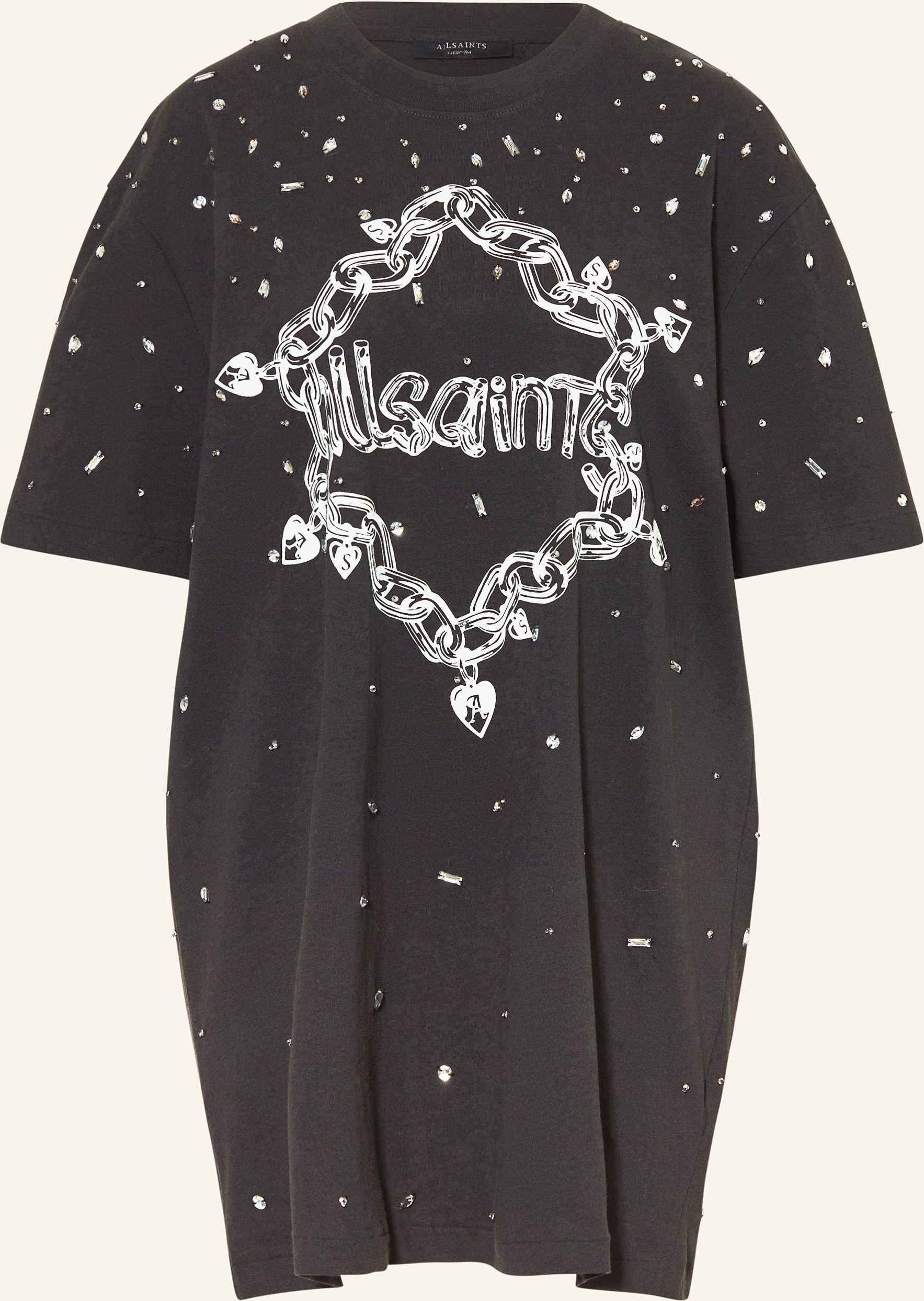 Allsaints Jerseykleid Drip Scatter Mit Schmucksteinen schwarz