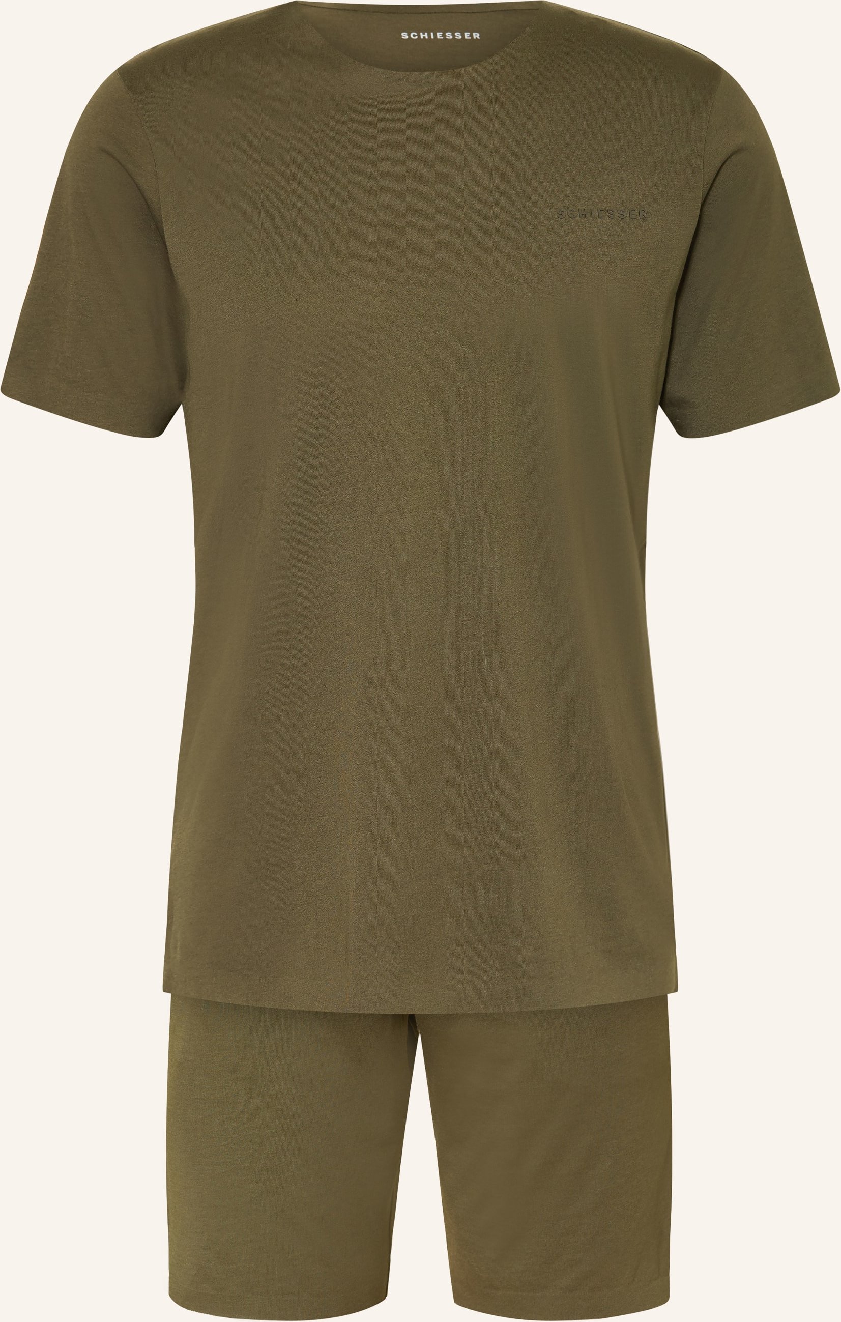 Schiesser Shorty-Schlafanzug Modern Bonded gruen
