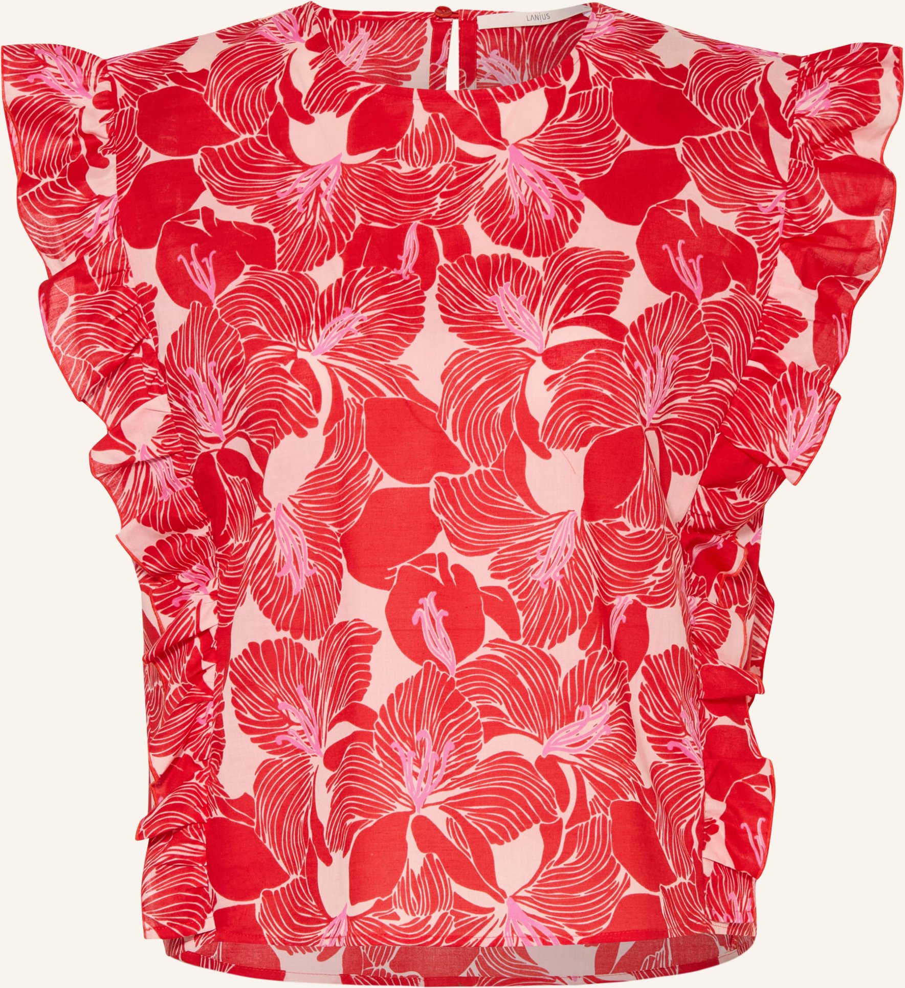 Lanius Blusentop Mit Rüschen rot