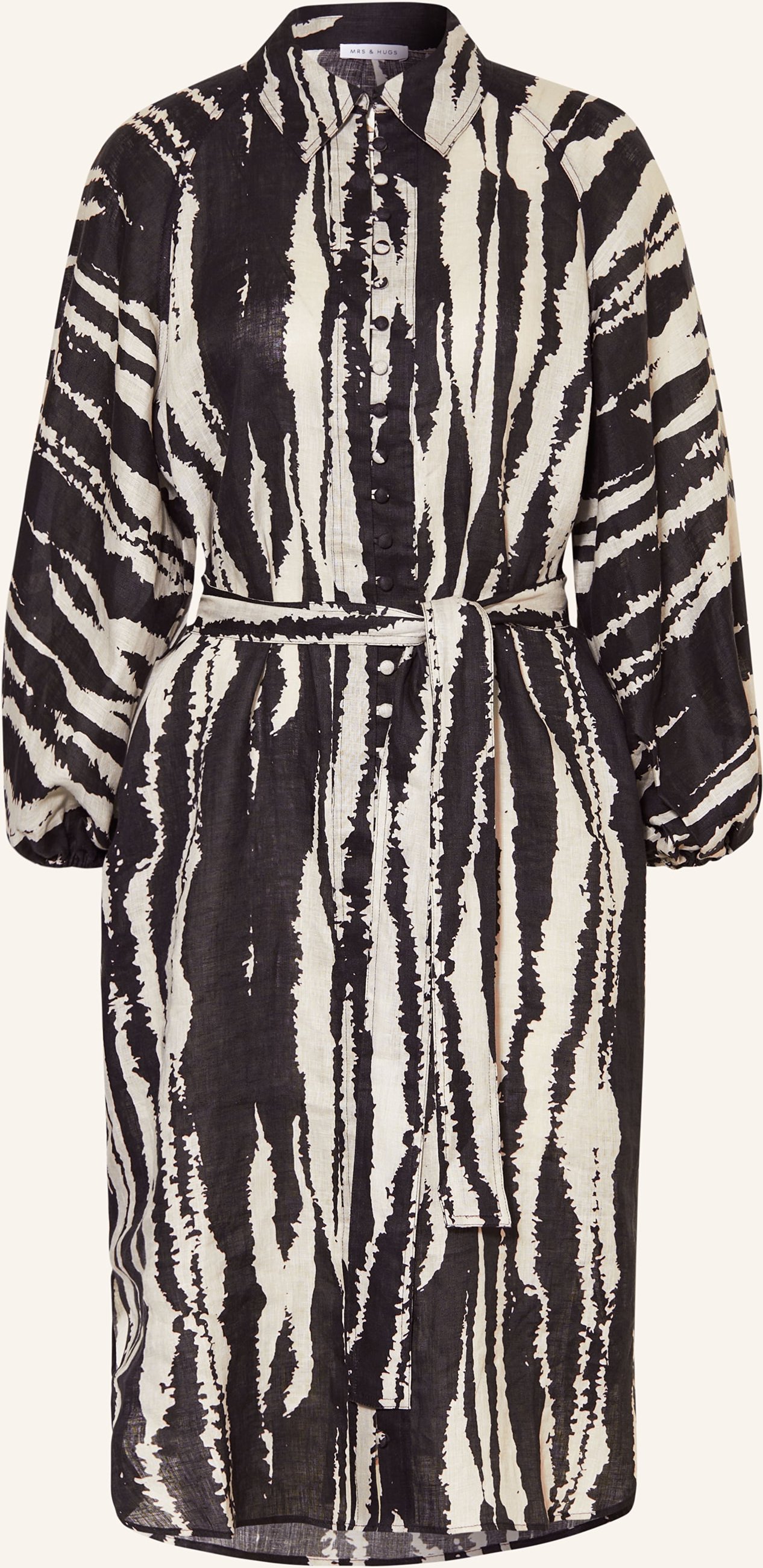 Mrs & Hugs Hemdblusenkleid Aus Leinen schwarz