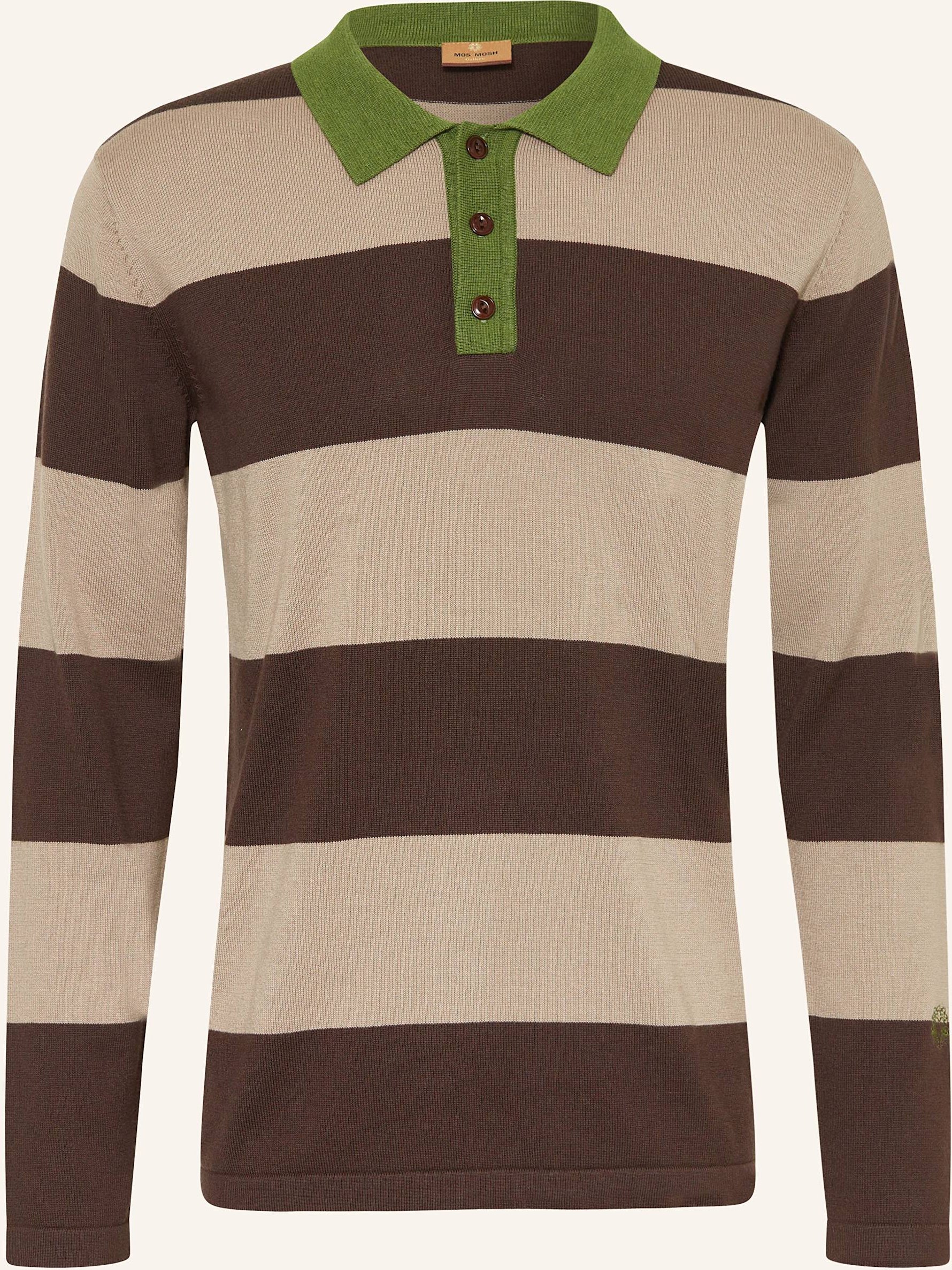 Thumbnail - Mos Mosh Gallery Strick-Poloshirt Mmgroyal braun