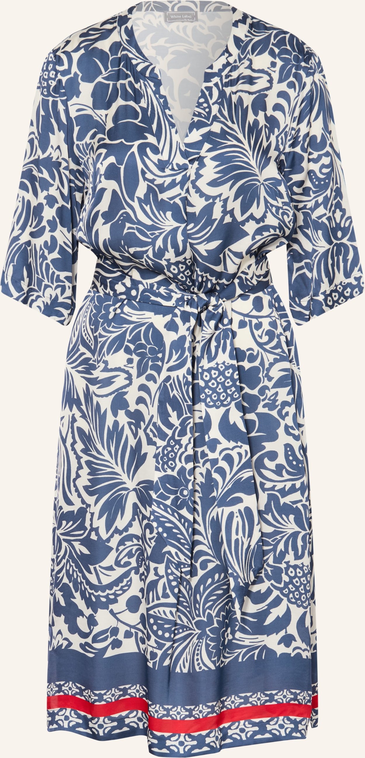 White Label Satinkleid Mit 3/4-Arm blau