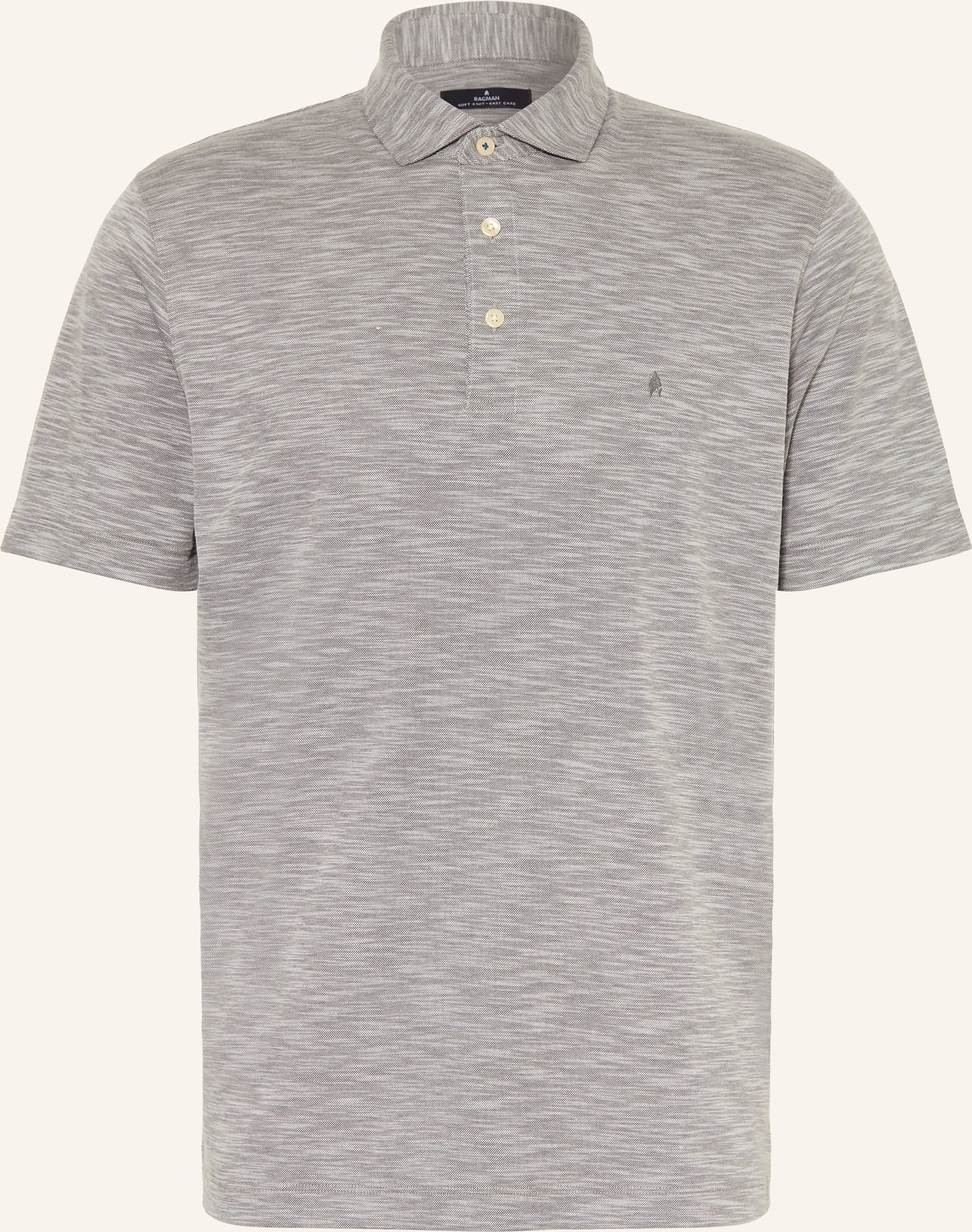 Ragman Jersey-Poloshirt grau
