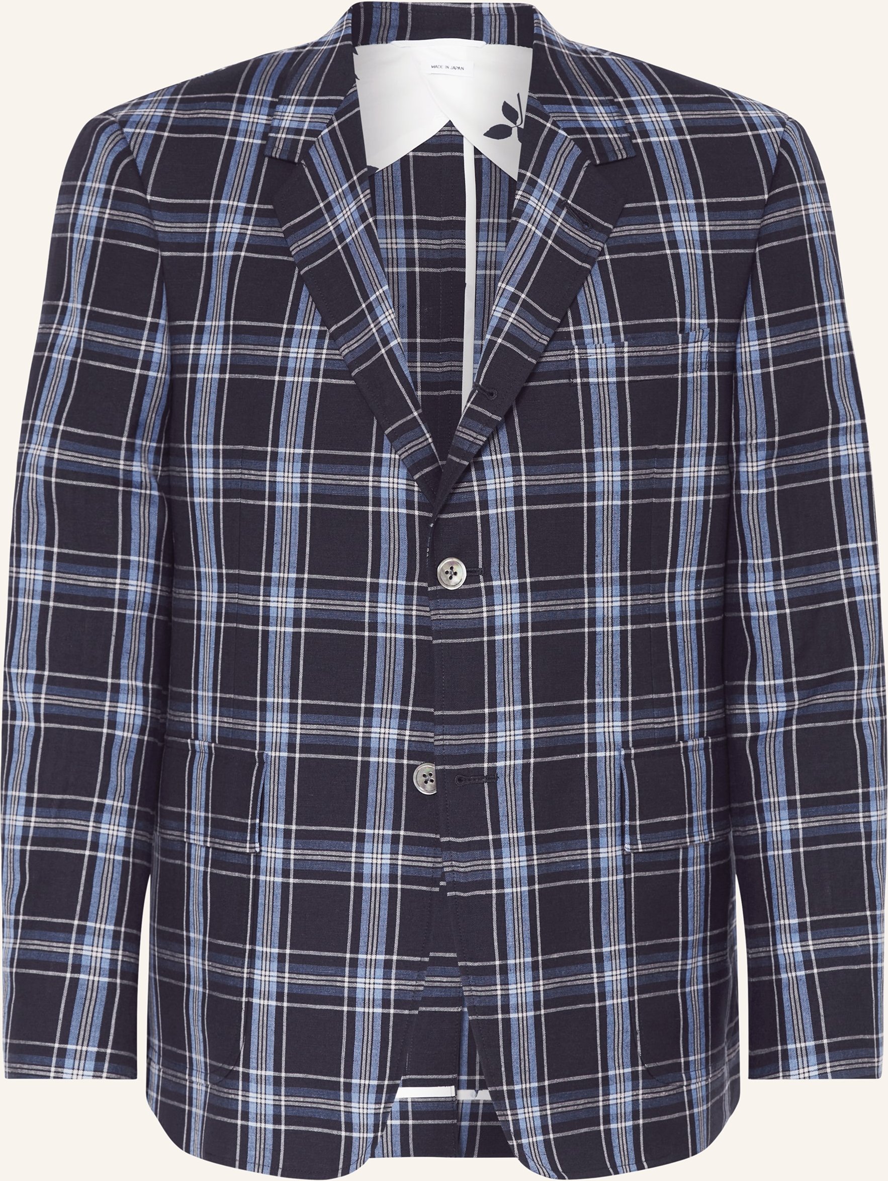 Thom Browne. Sakko Regular Fit Mit Leinen blau