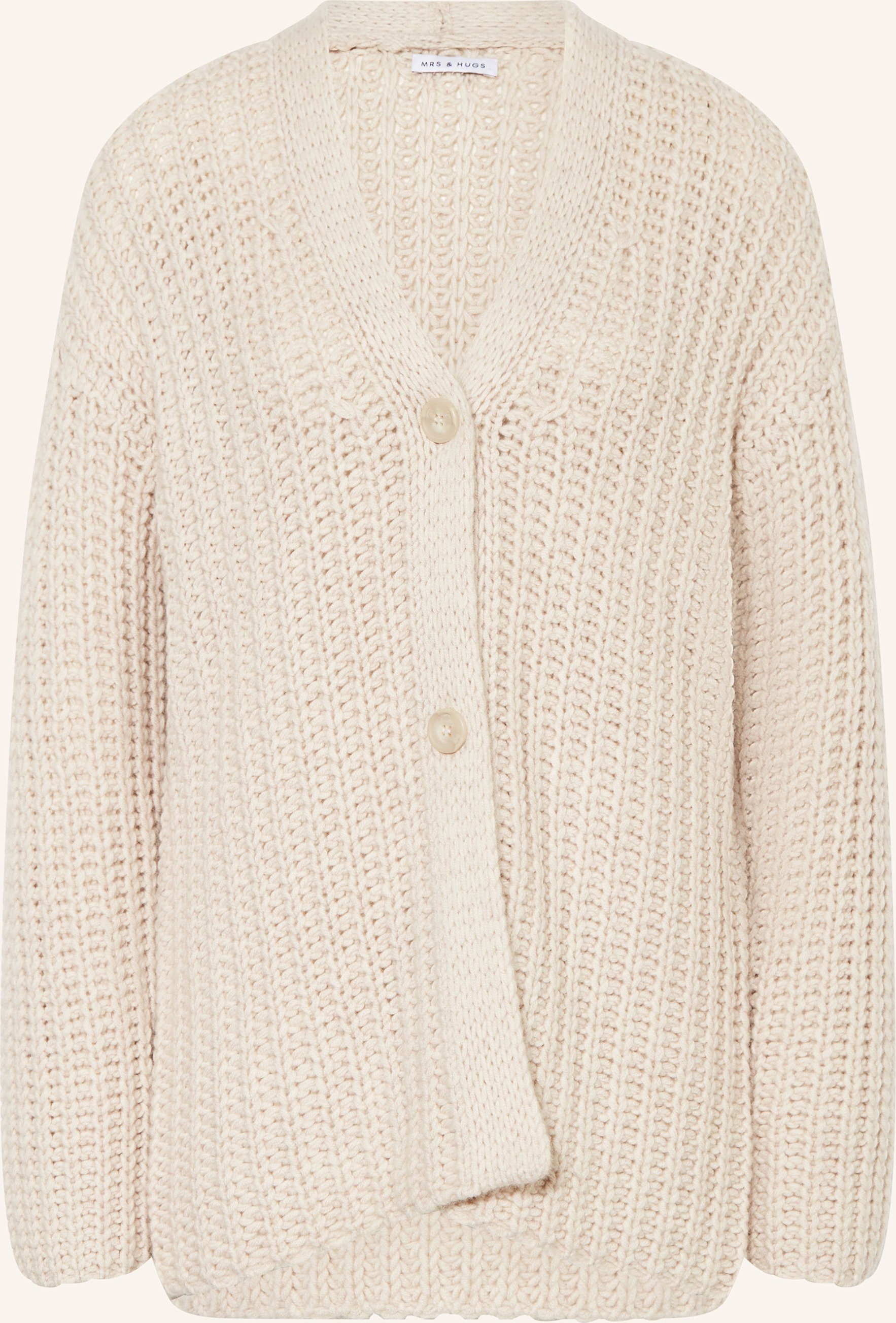 Mrs & Hugs Strickjacke Mit Cashmere weiss