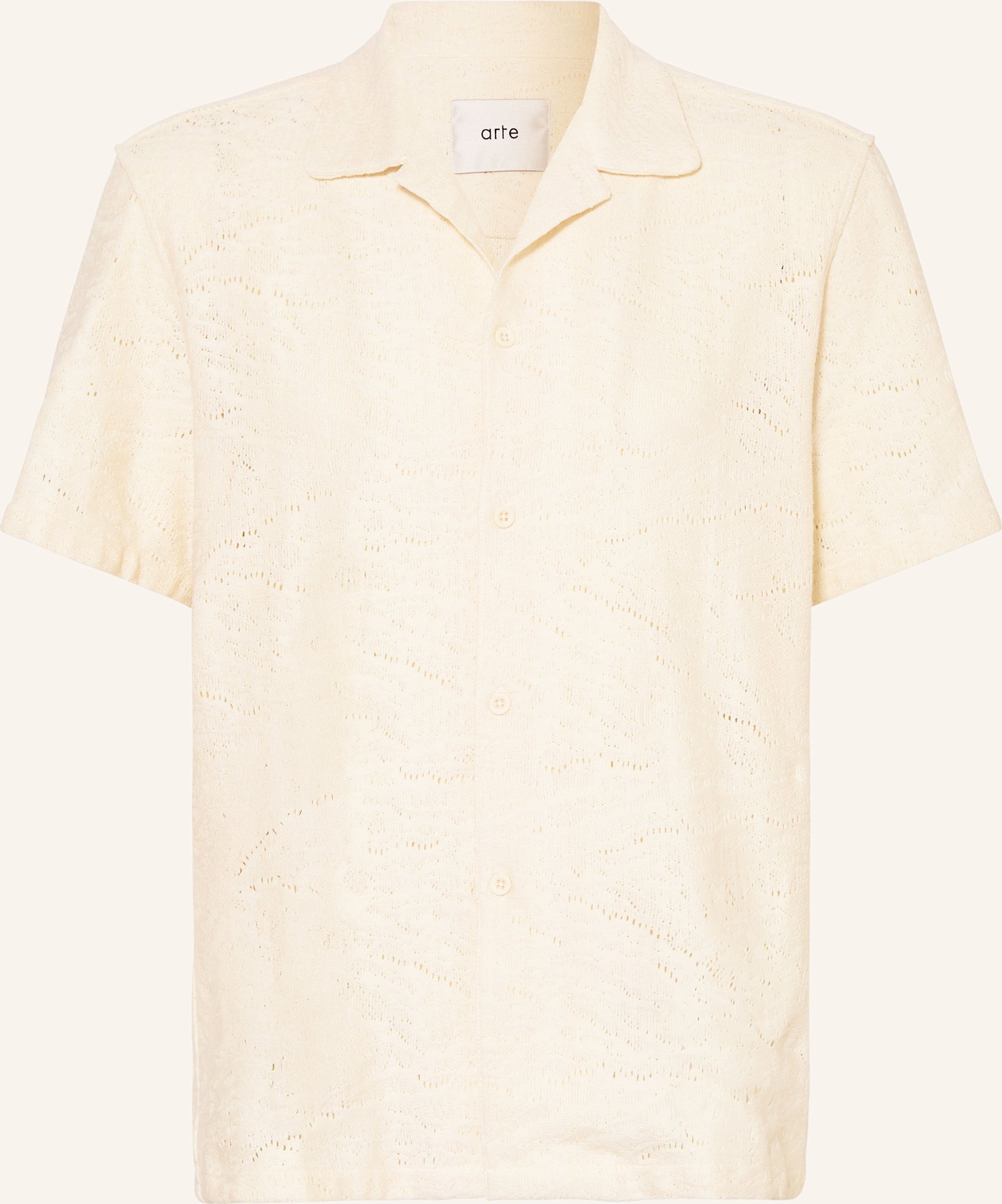 Arte Antwerp Strickhemd Crochet Comfort Fit weiss