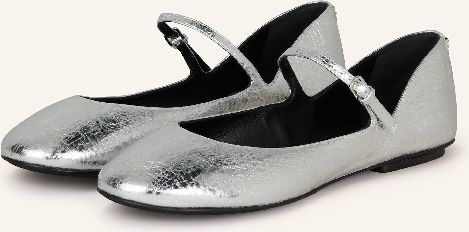Sergio Rossi Mary-Jane-Ballerinas silber