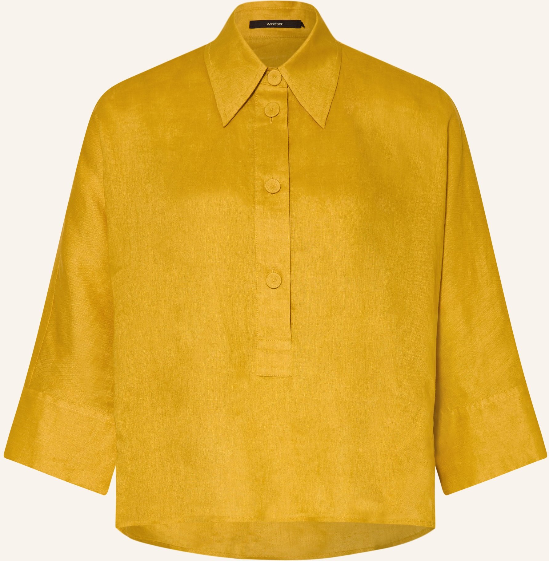 Windsor. Blusenshirt Aus Leinen Mit 3/4-Arm gelb