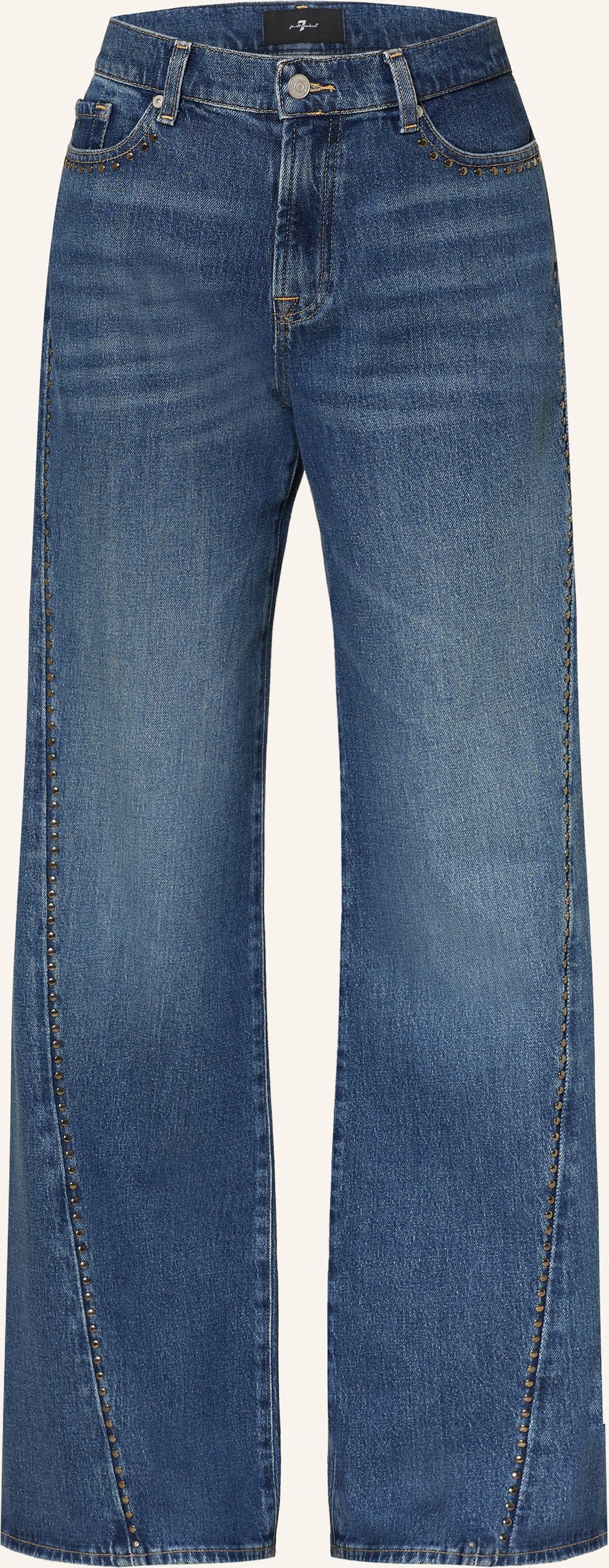 7 For All Mankind Wide Leg Jeans Twisted Lotta Mit Nieten blau