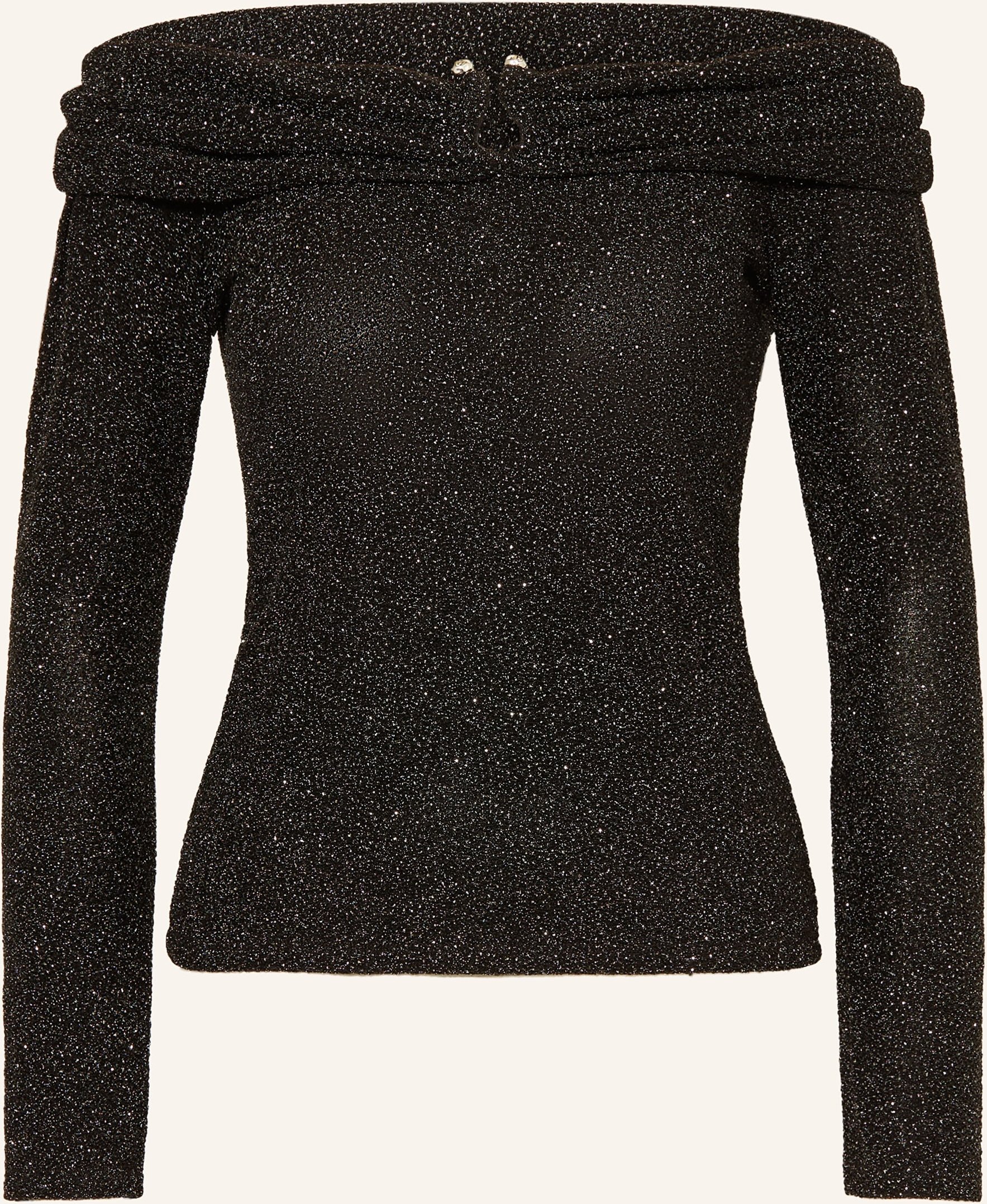 Ba&Sh Off-Shoulder-Shirt Bai Mit Glitzergarn schwarz