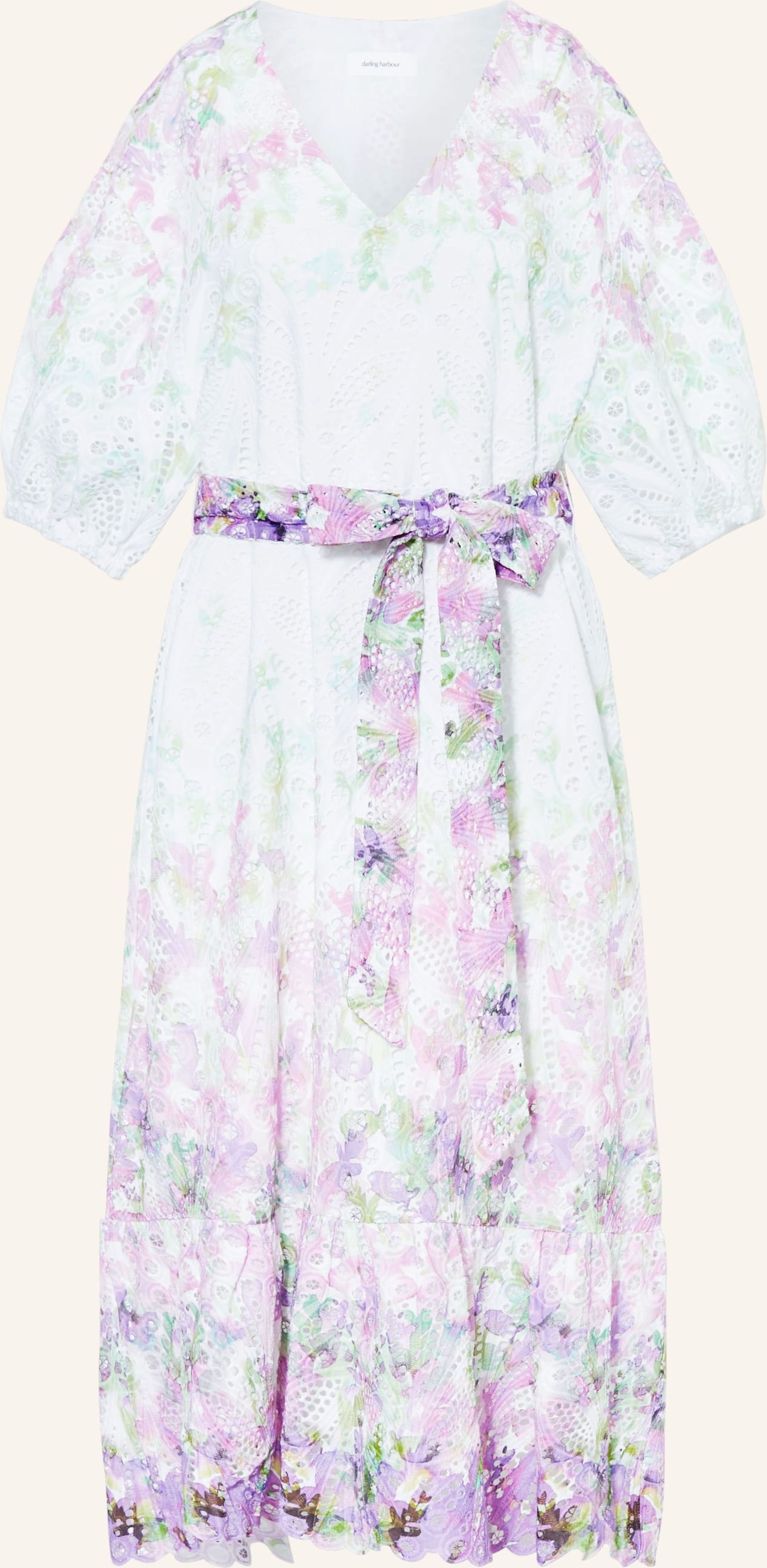 Thumbnail - Darling Harbour Kleid Mit Lochspitze weiss