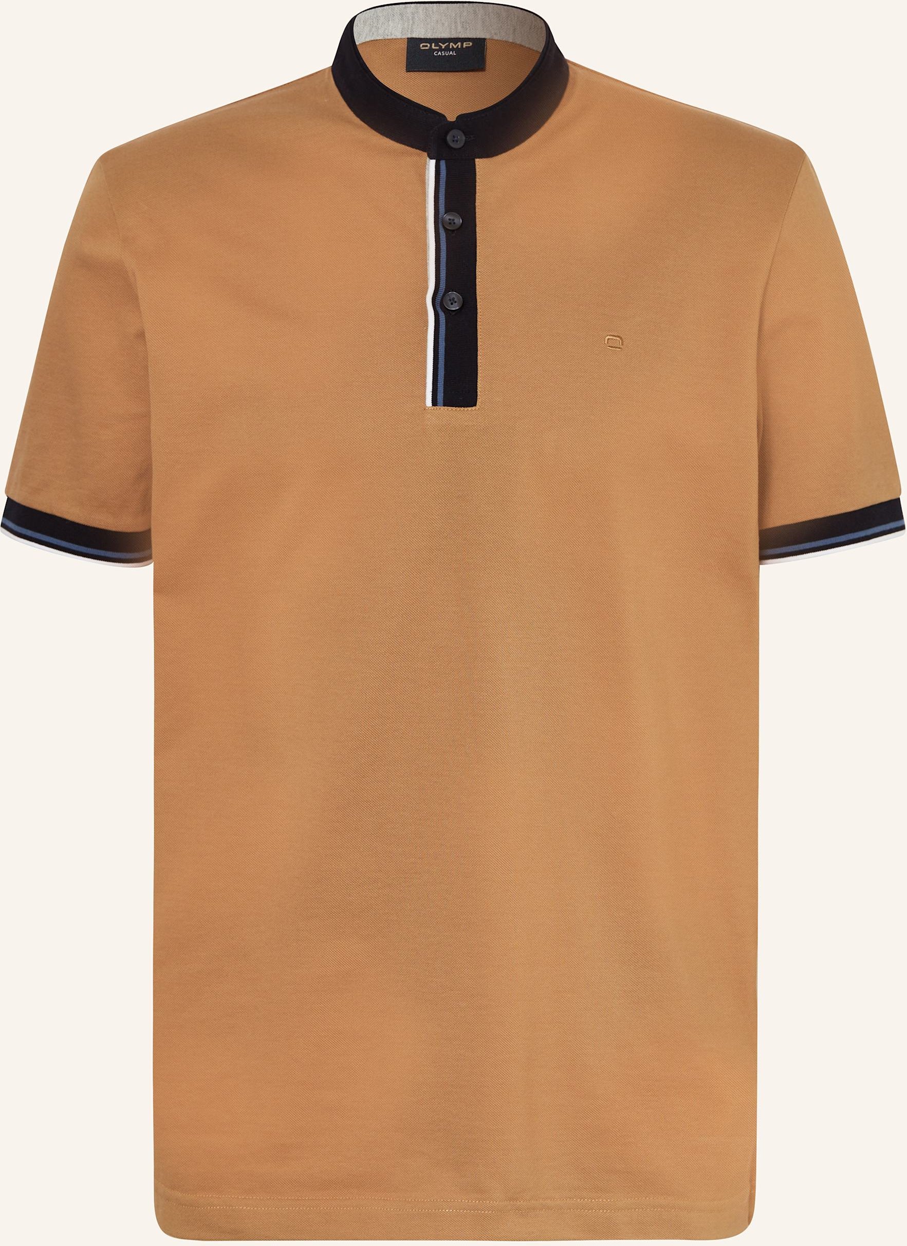 Olymp Piqué-Poloshirt braun
