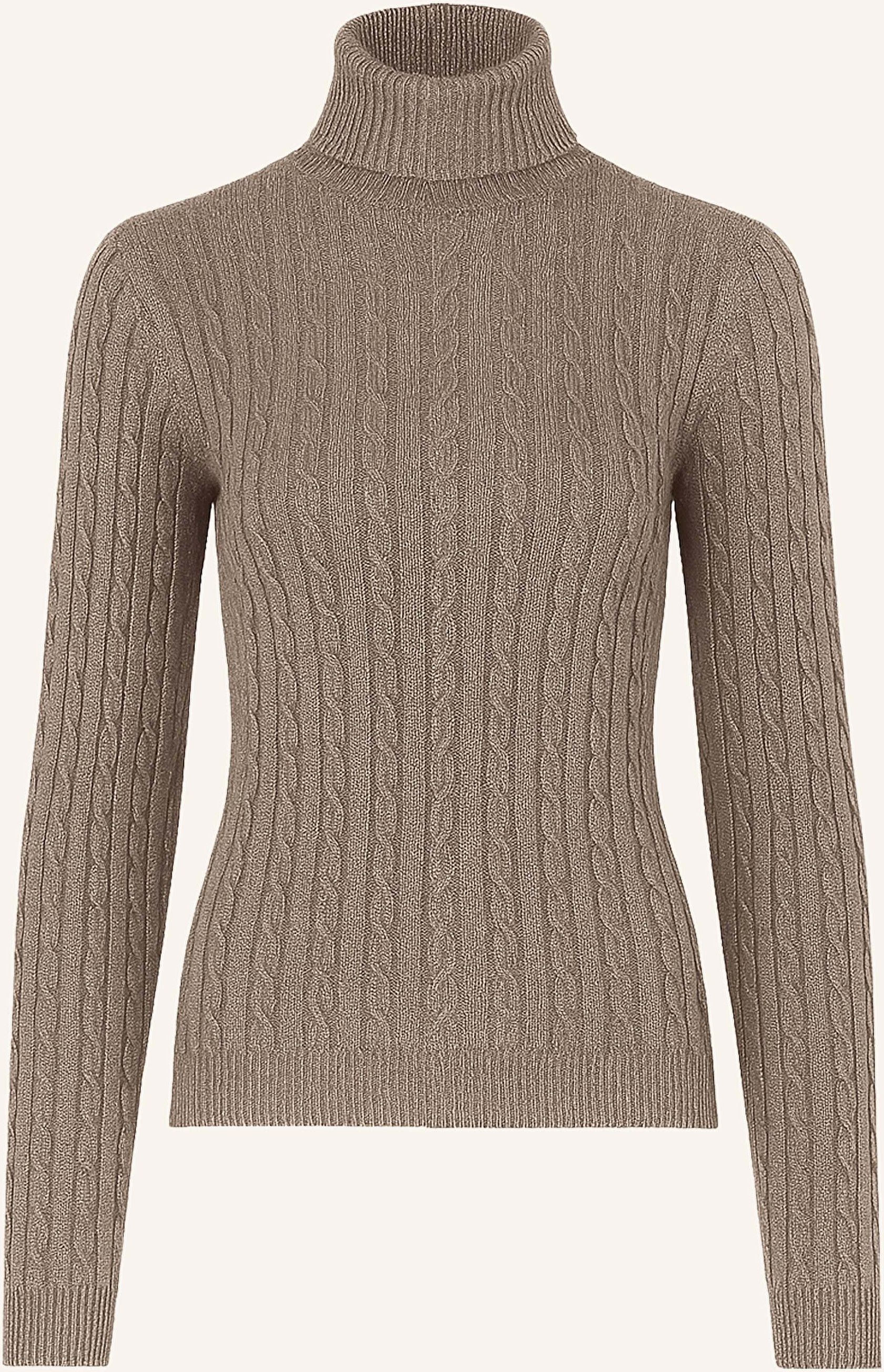 Thumbnail - Ftc Cashmere Rollkragenpullover Mit Cashmere Und Glitzergarn braun