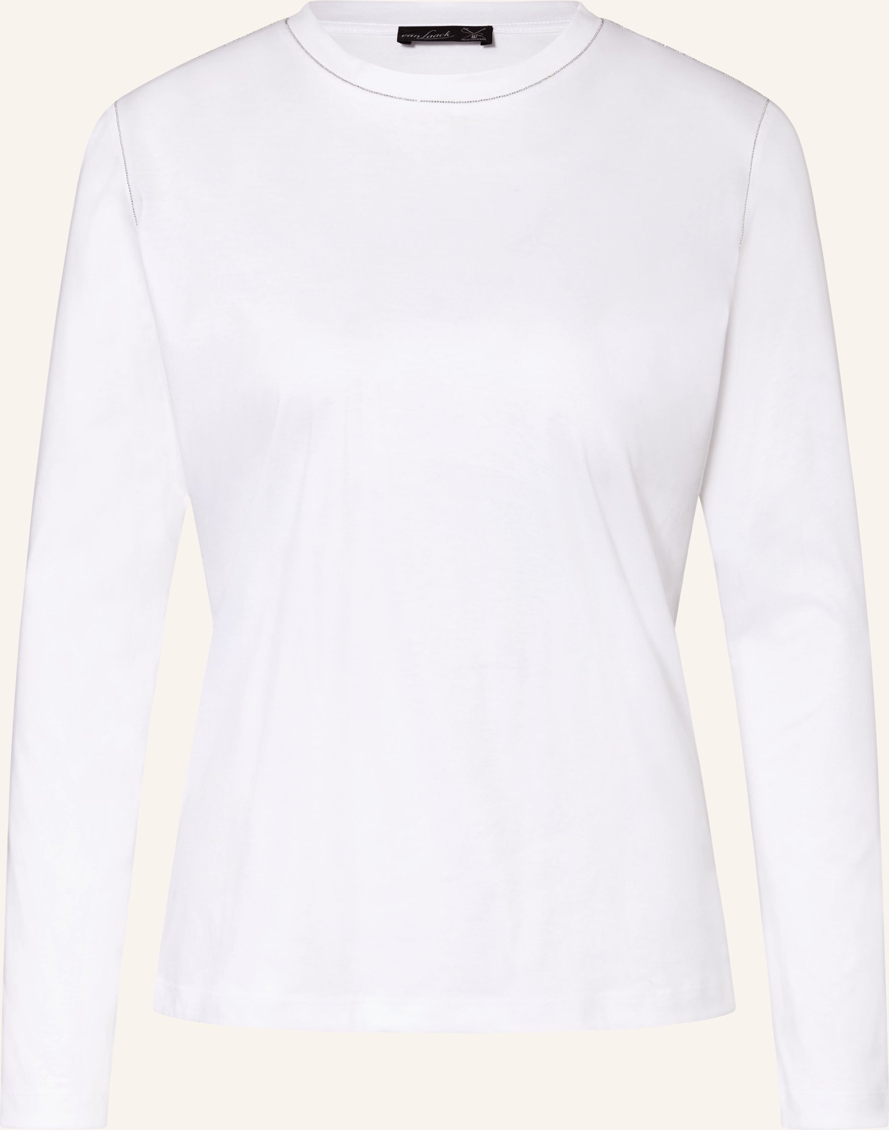 Van Laack Longsleeve Vl-Mella-pb1 Mit Schmucksteinen weiss